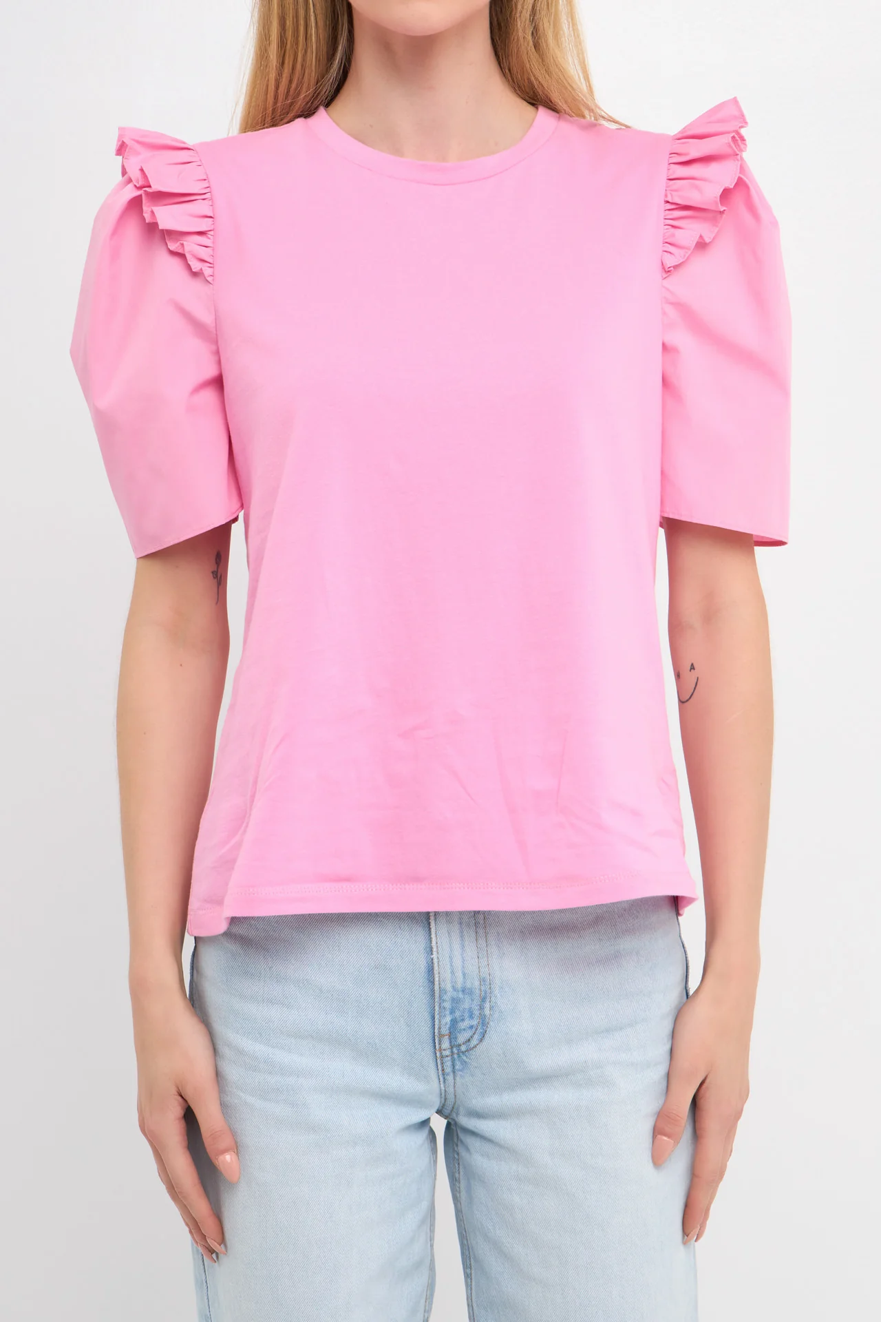 Mini Ruffle Puff Sleeve T-Shirt - Image 64