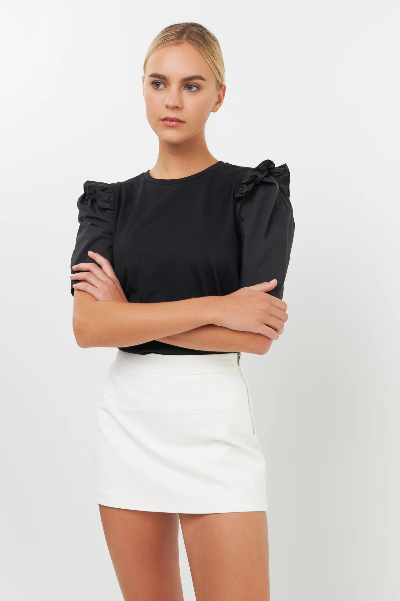Mini Ruffle Puff Sleeve T-Shirt - Image 65