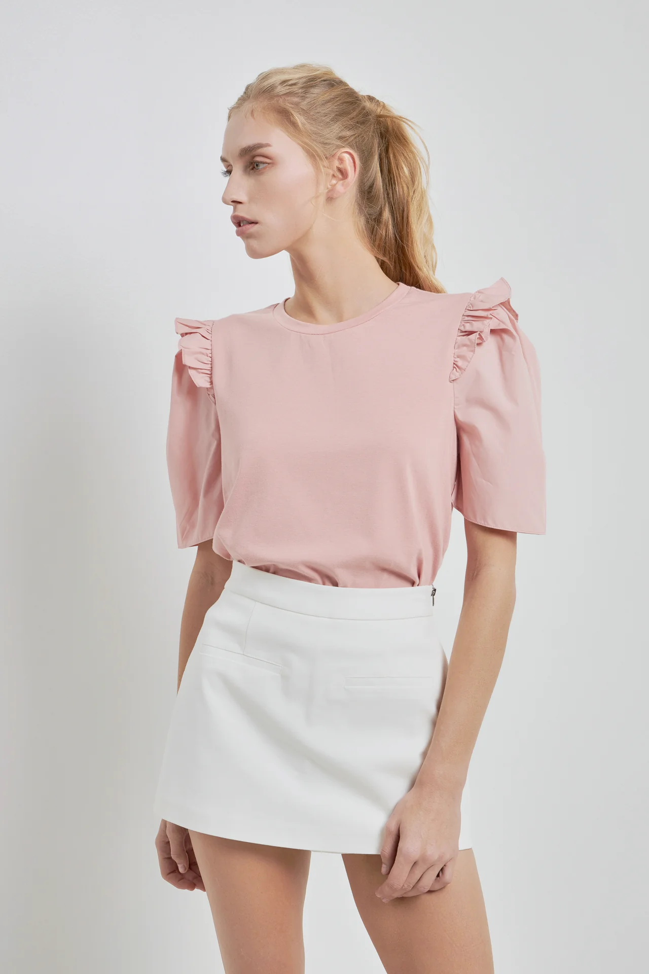 Mini Ruffle Puff Sleeve T-Shirt - Image 7