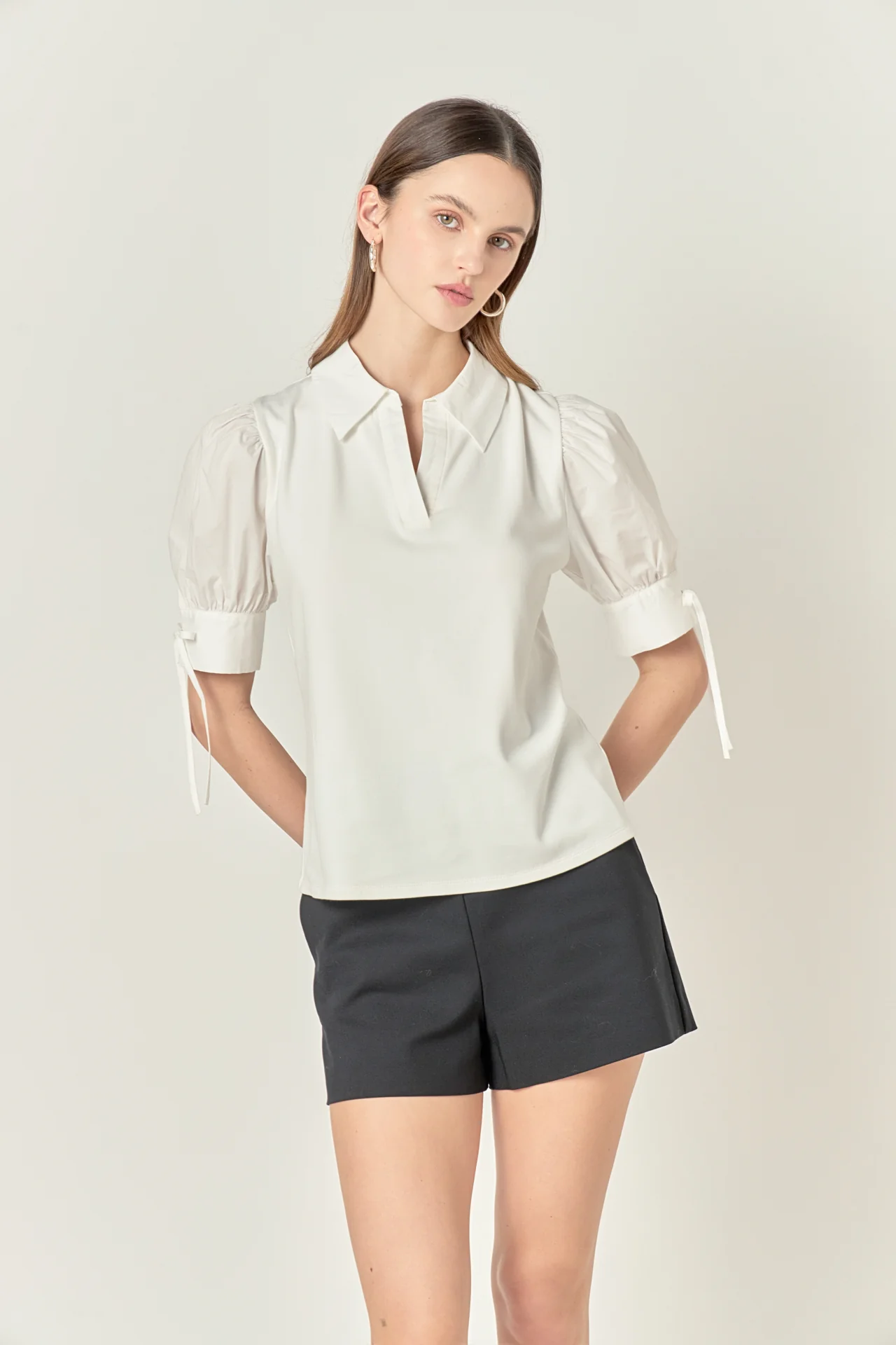 Mix Media Collar Top - Image 5