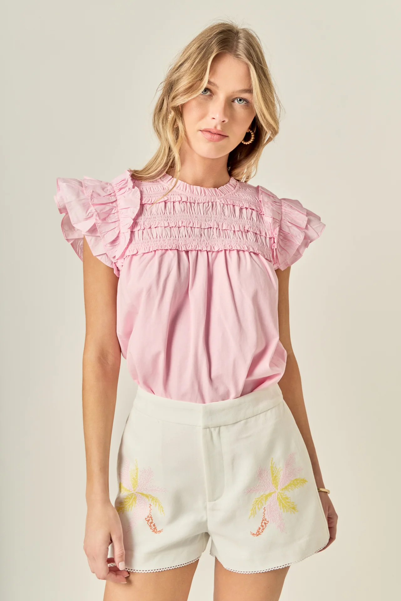 Mix Media Ruffle Top - Image 5