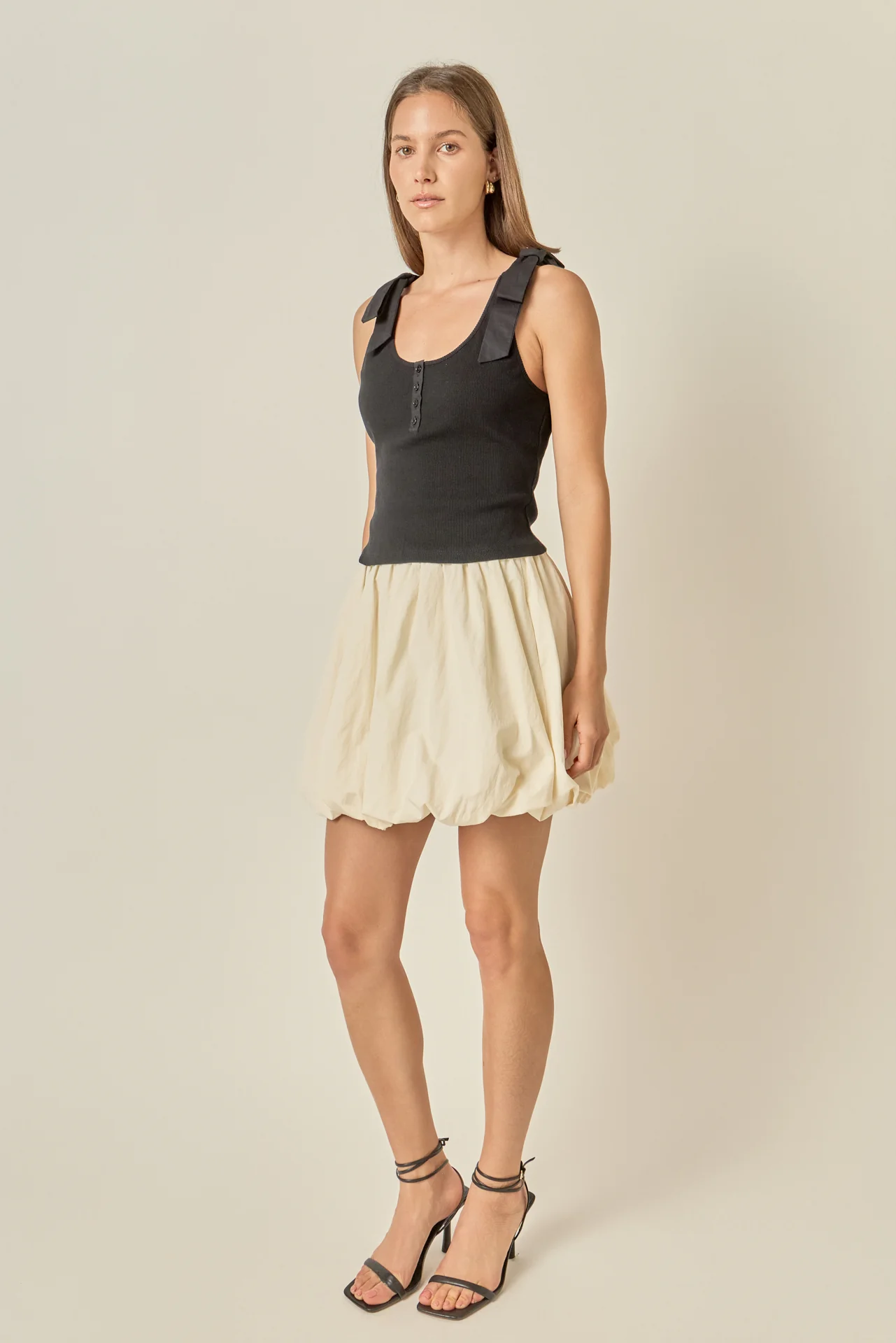 Mixed Media Bow Tie Ribbed Henley - Image 4