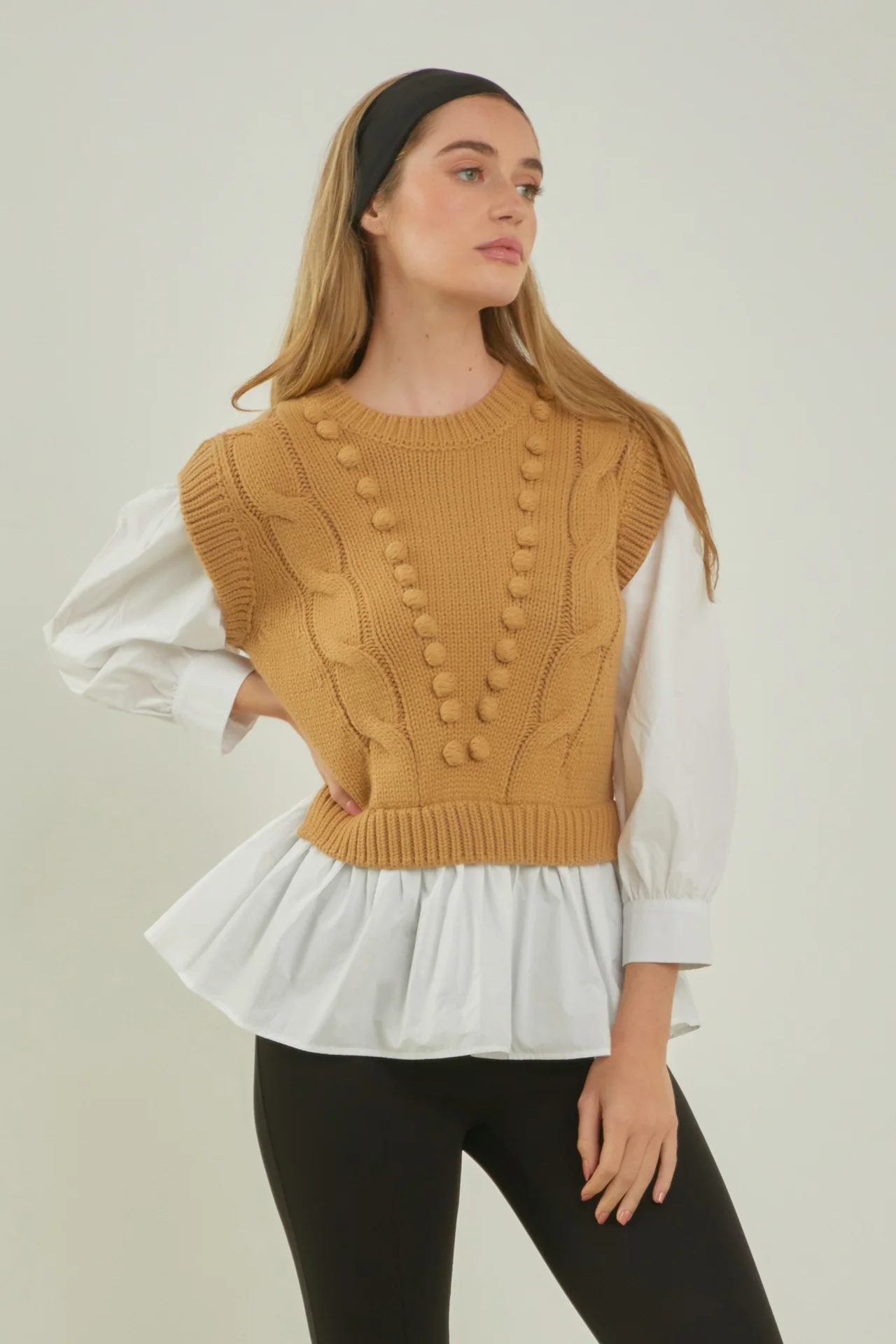 Mixed Media Cable Sweater - Image 20