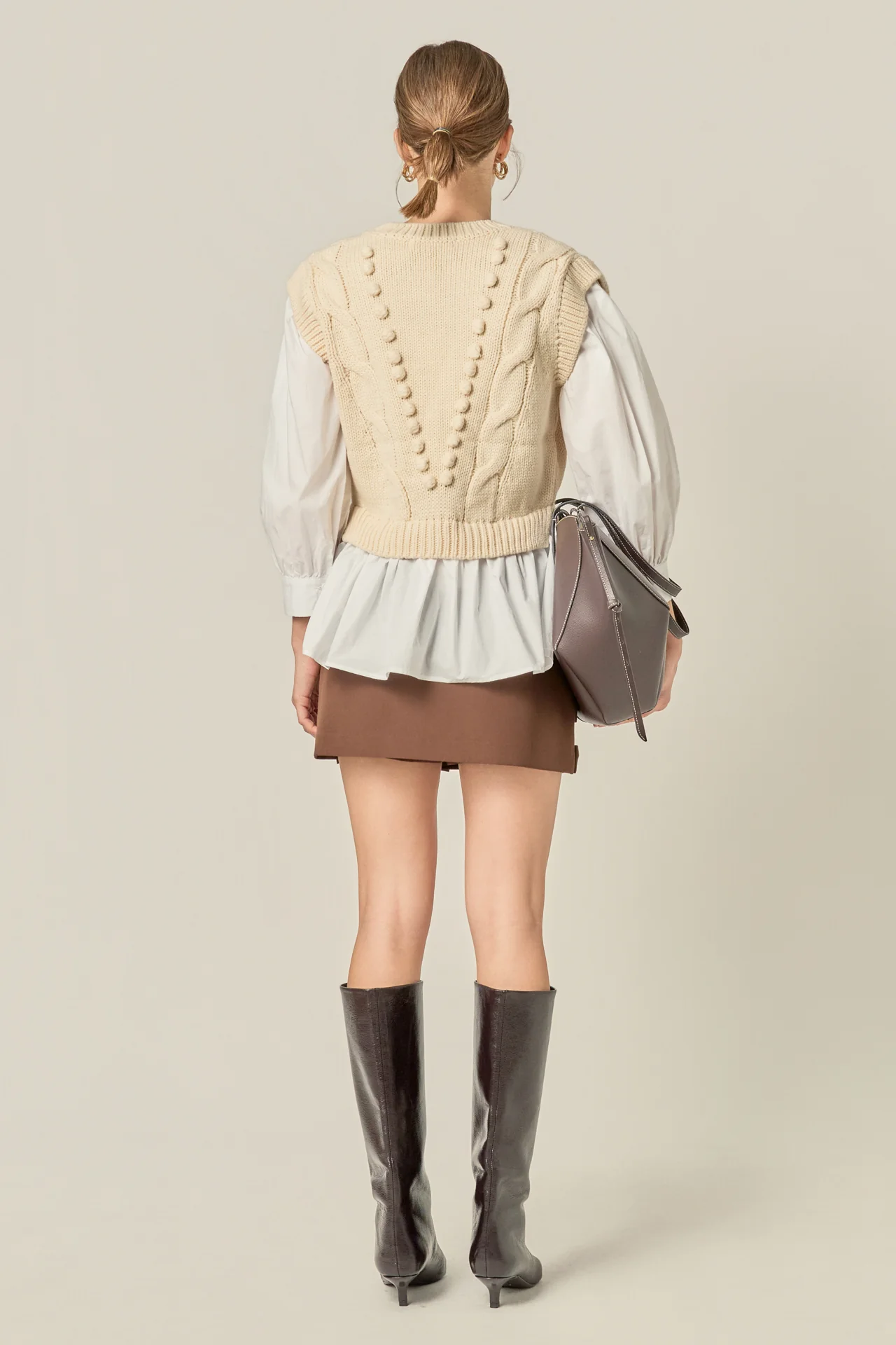 Mixed Media Cable Sweater - Image 4
