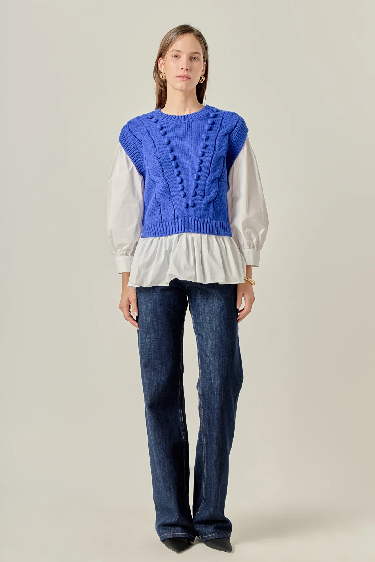 Mixed Media Cable Sweater - Image 6