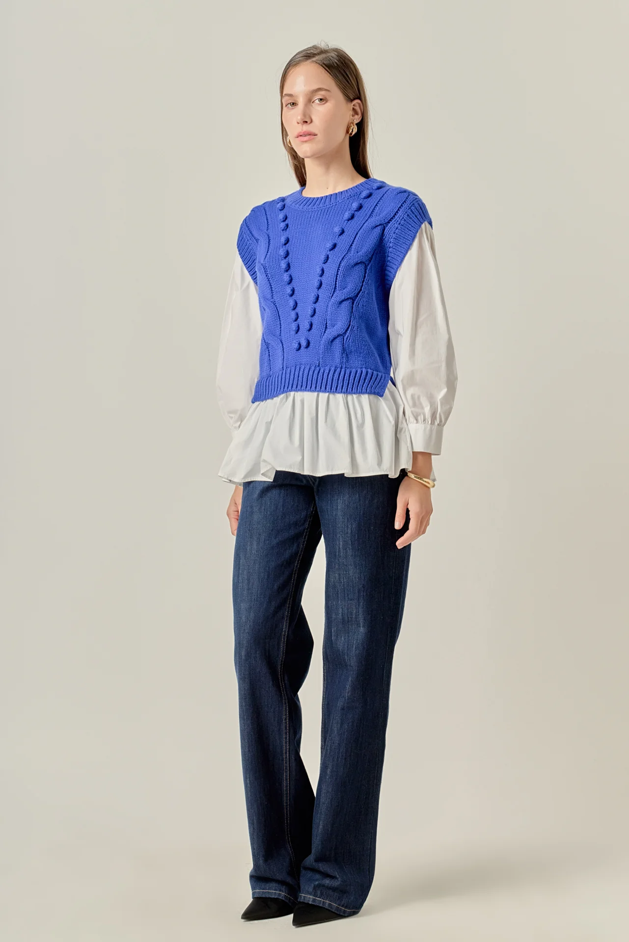 Mixed Media Cable Sweater - Image 8