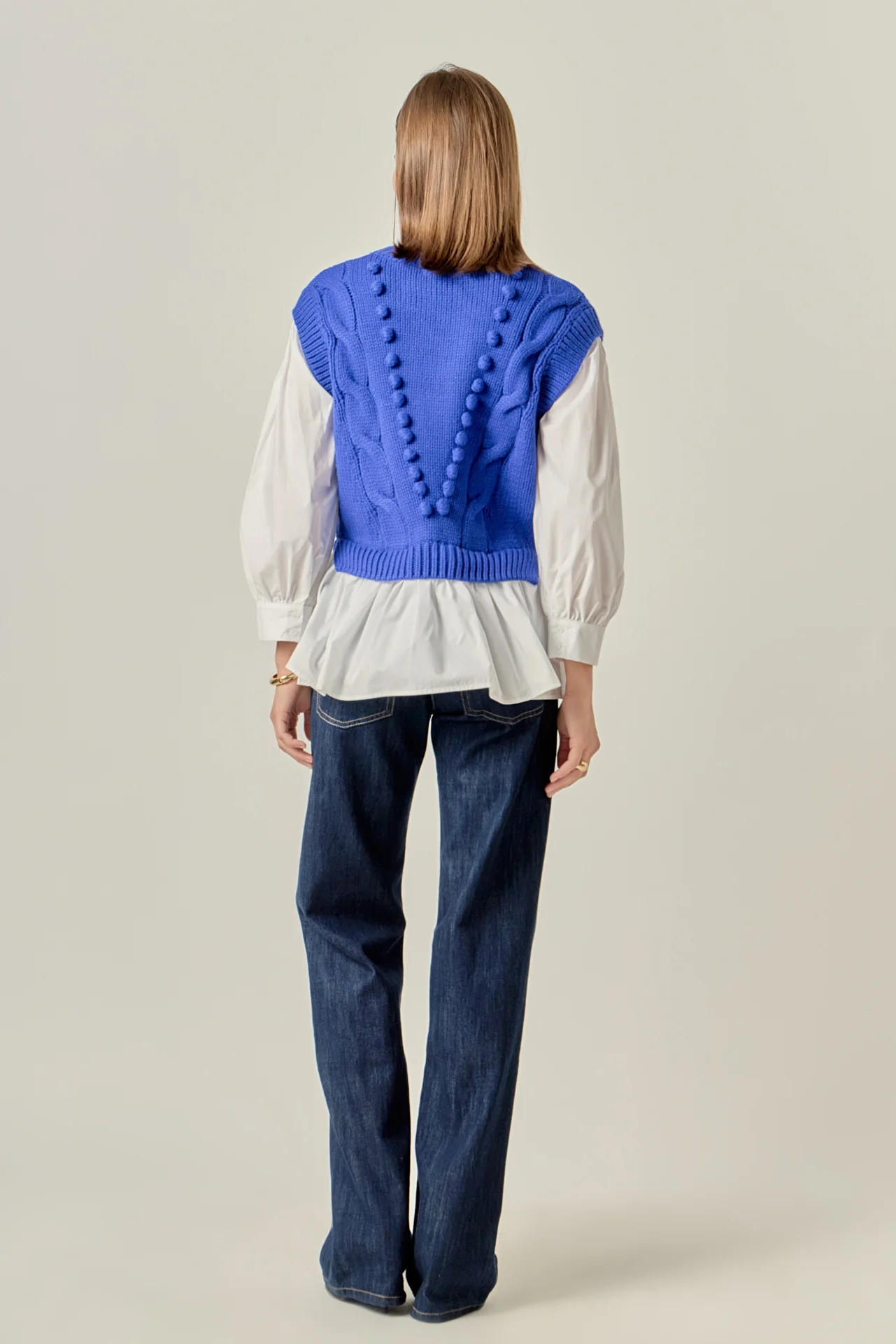 Mixed Media Cable Sweater - Image 9