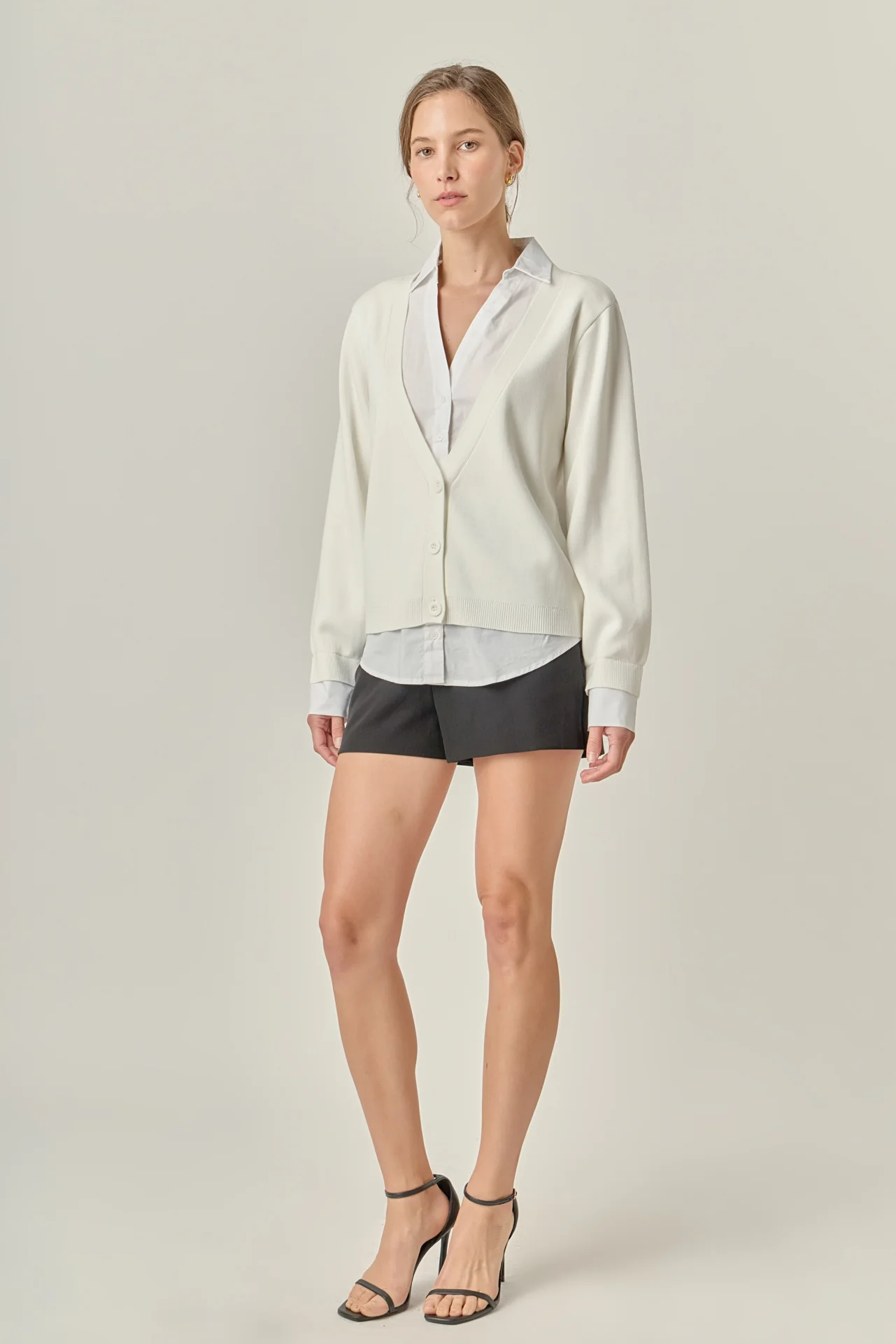 Mixed Media Knit Cardigan - Image 3