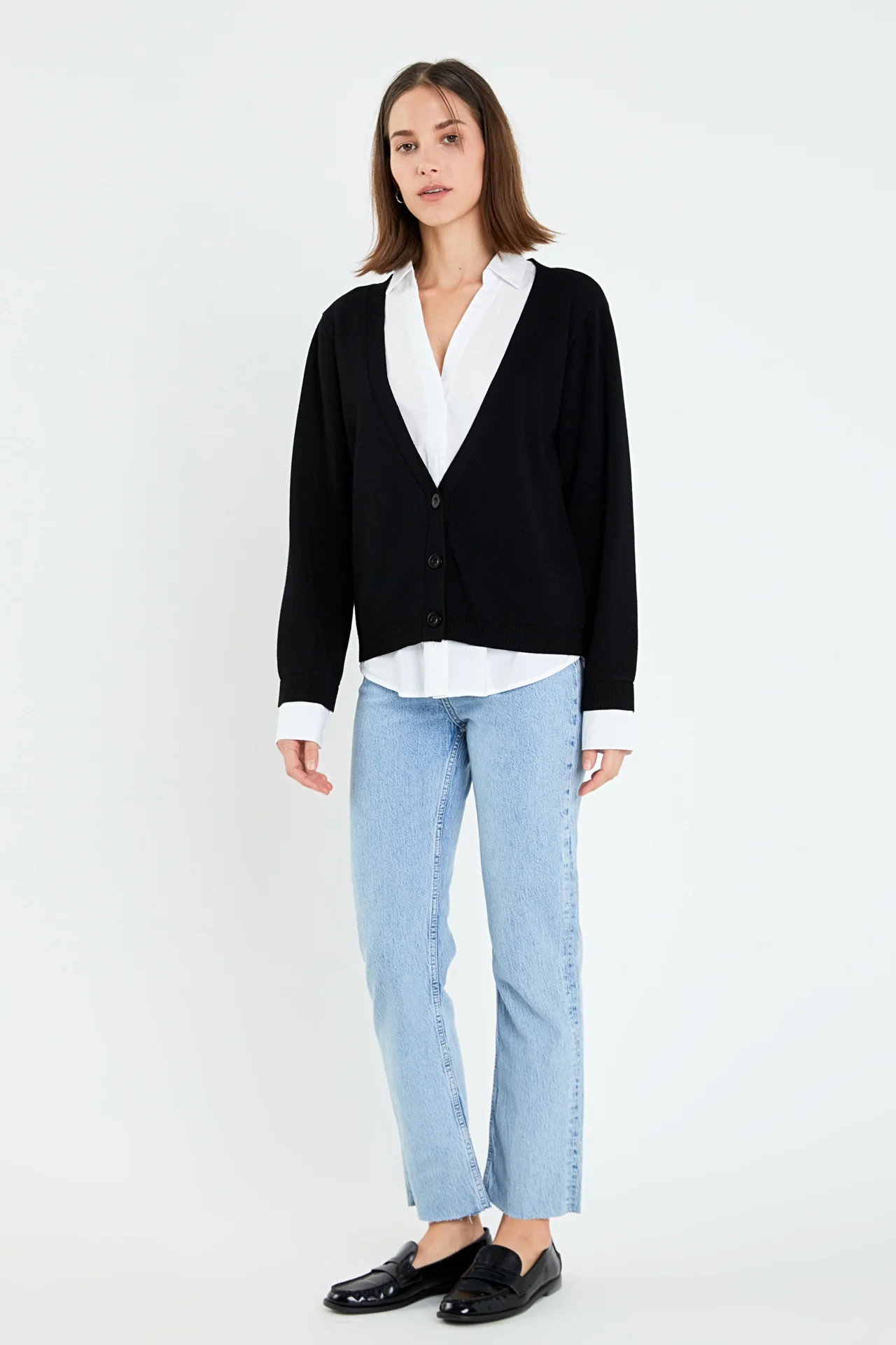 Mixed Media Knit Cardigan - Image 5