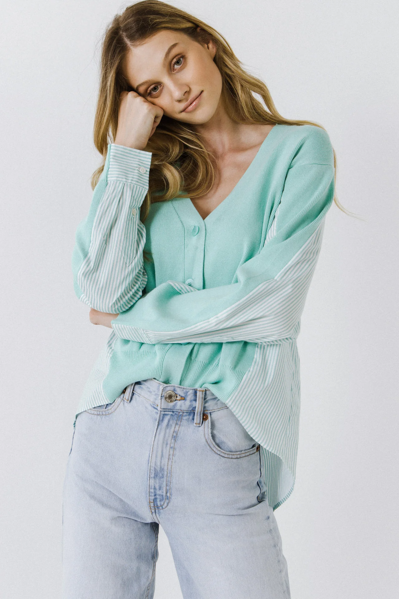 Mixed Media Cardigan - Image 15