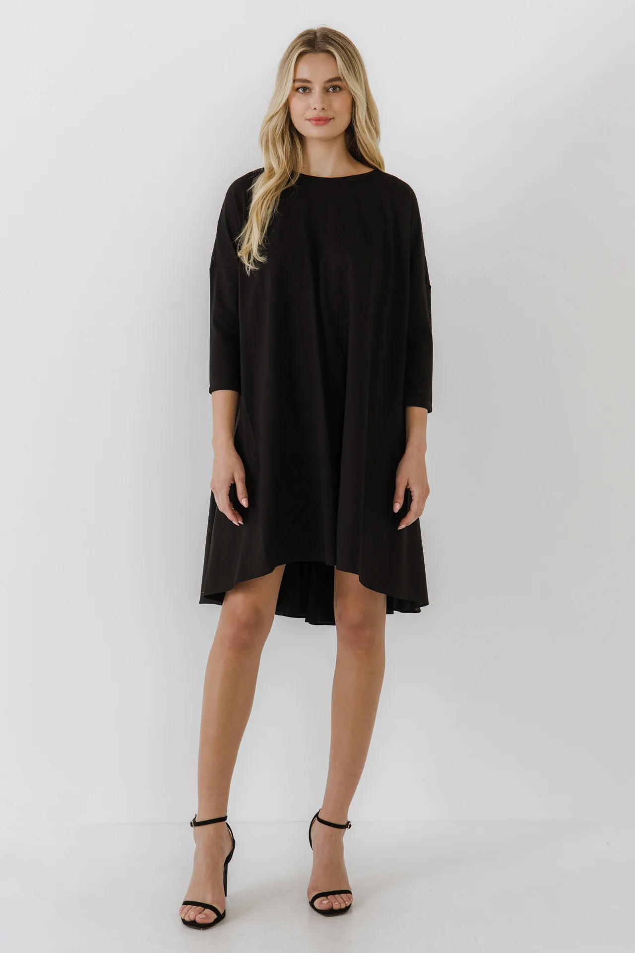 Mixed Media High & Low Mini Dress - Image 11