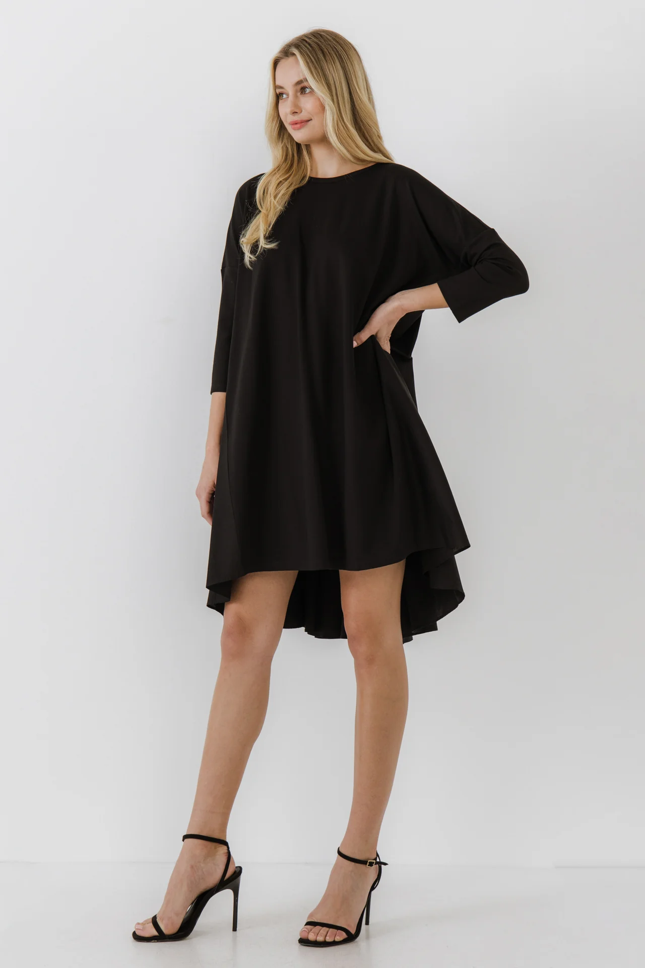 Mixed Media High & Low Mini Dress - Image 13