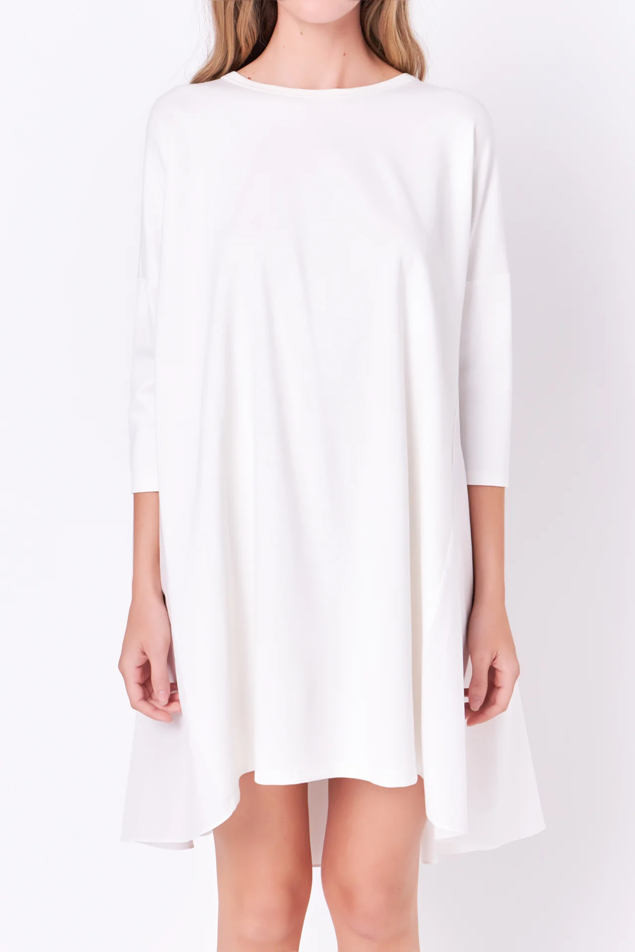 Mixed Media High & Low Mini Dress - Image 7
