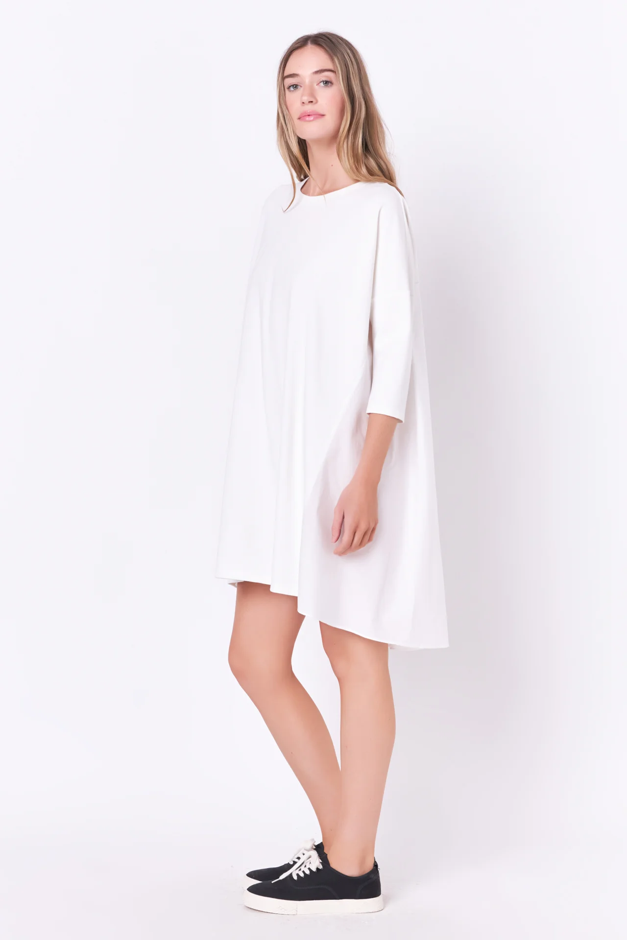 Mixed Media High & Low Mini Dress - Image 8