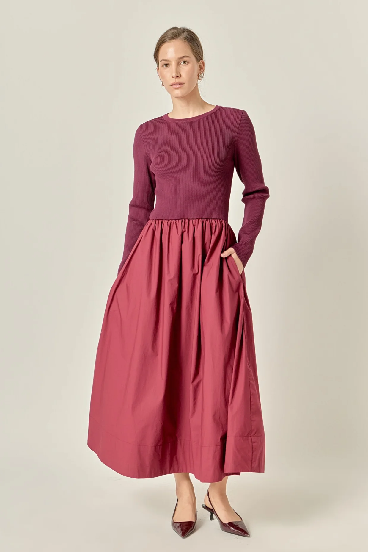 The Juliette Mixed Media Maxi Dress - Image 5