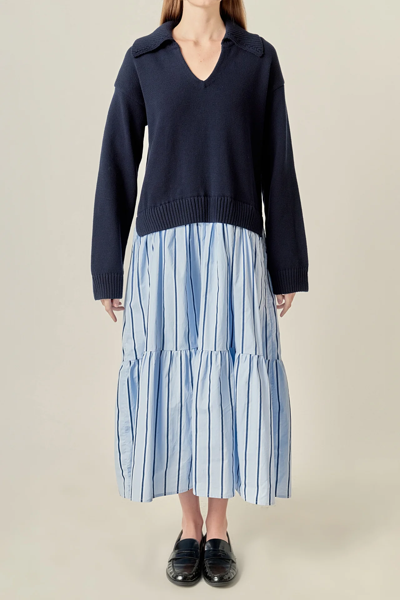 Mixed Media Midi Dress - Image 2