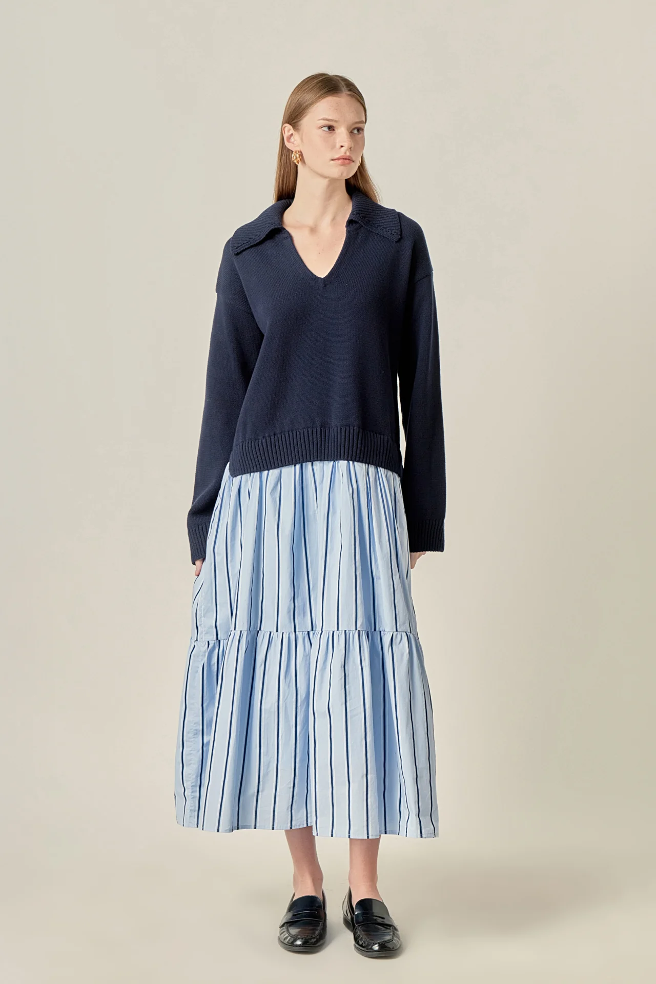 Mixed Media Midi Dress - Image 5