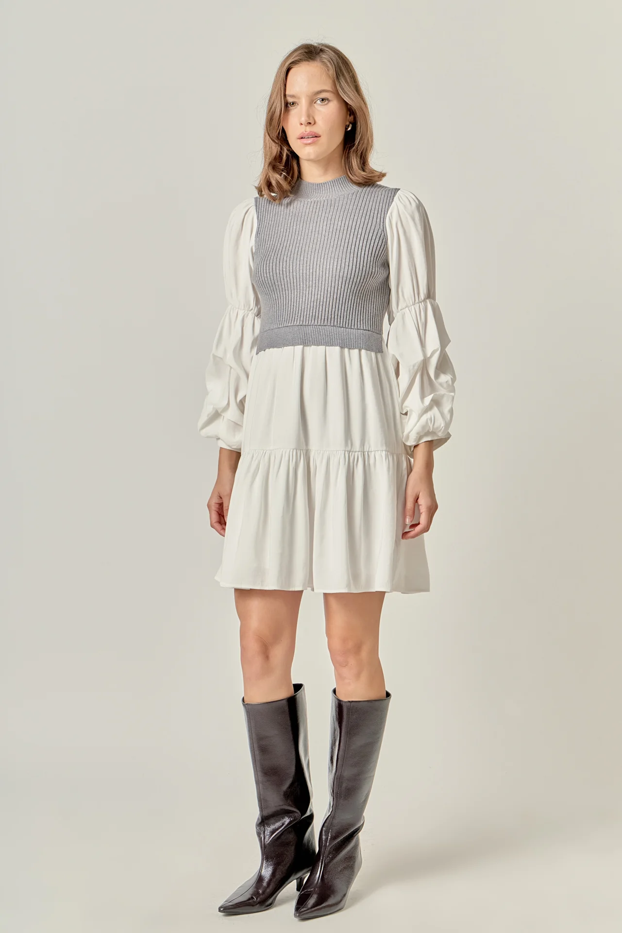 Mixed Media Mini Dress - Image 13