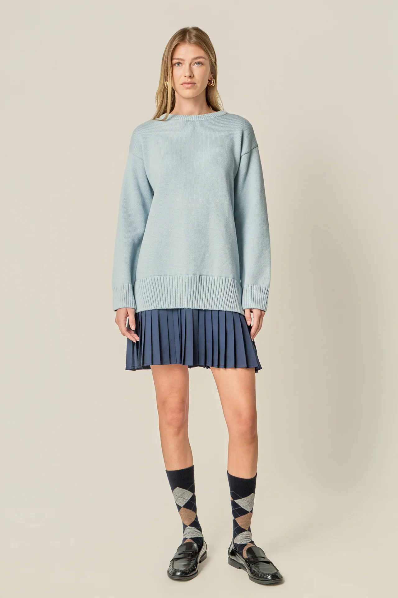 Mixed Media Pleated Mini Dress - Image 6
