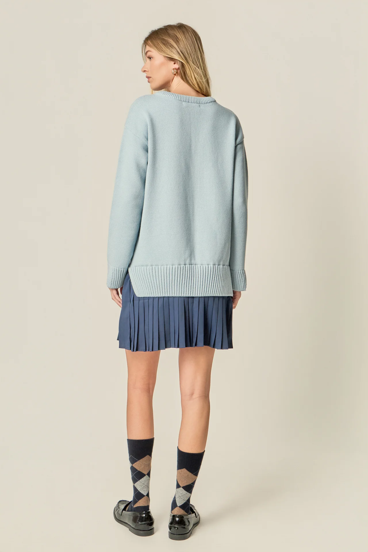 Mixed Media Pleated Mini Dress - Image 9