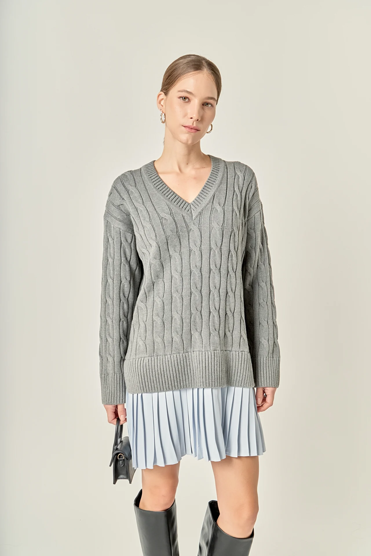 Cable Knit Pleated Mini Dress - Image 10