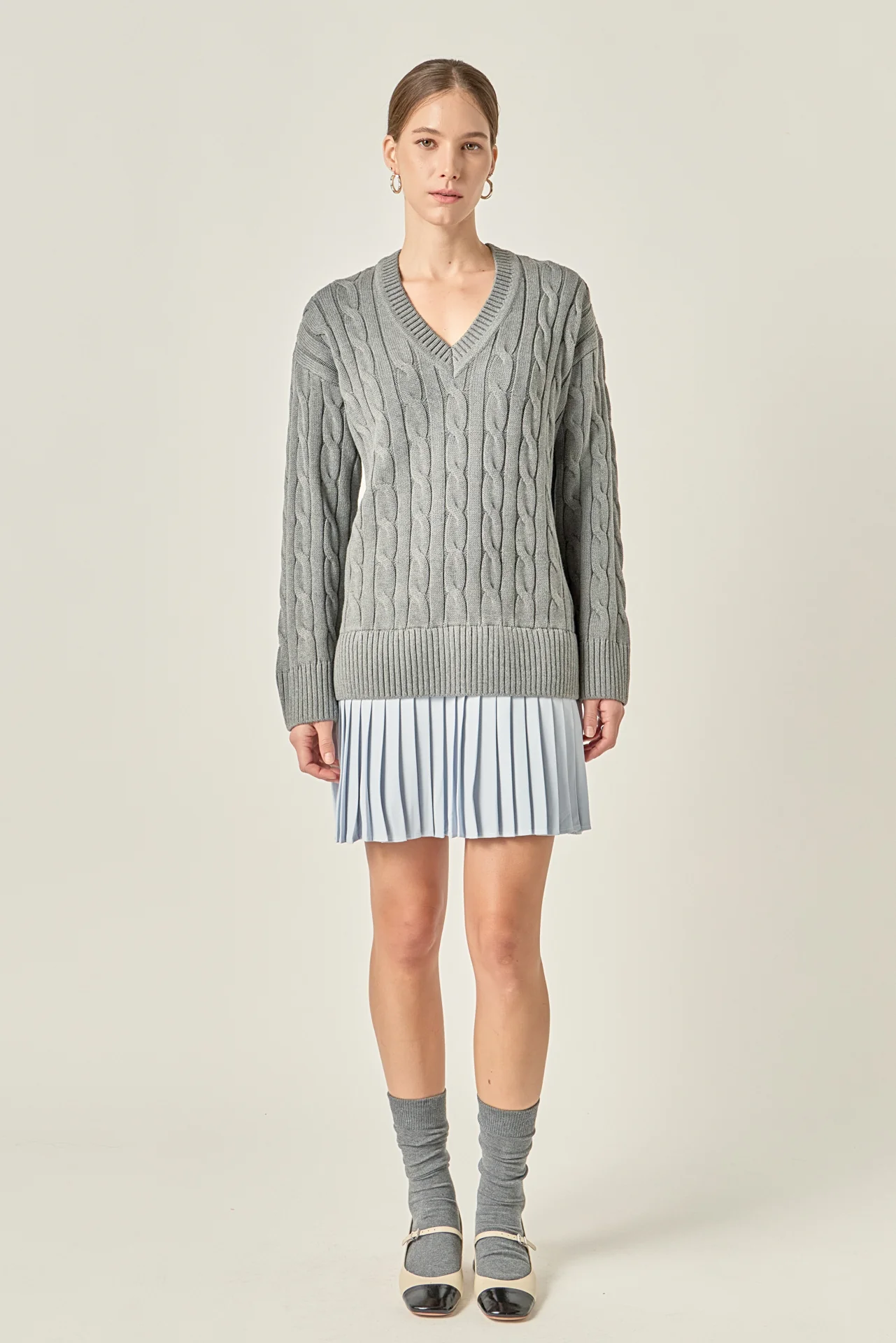Cable Knit Pleated Mini Dress - Image 12