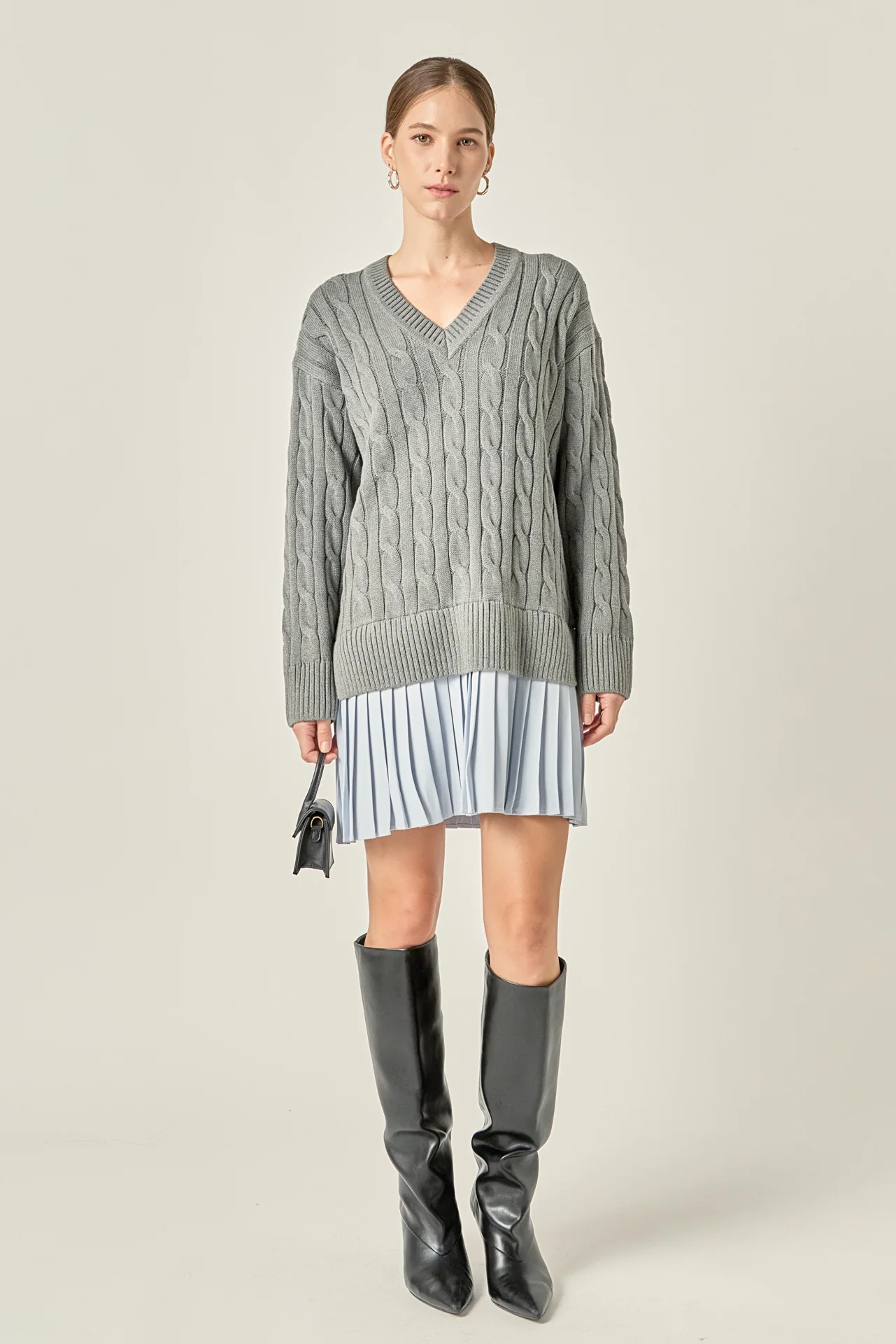 Cable Knit Pleated Mini Dress - Image 6