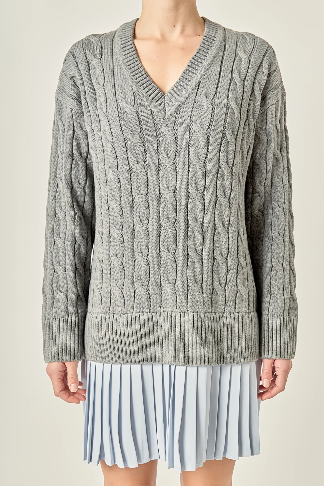Cable Knit Pleated Mini Dress - Image 7
