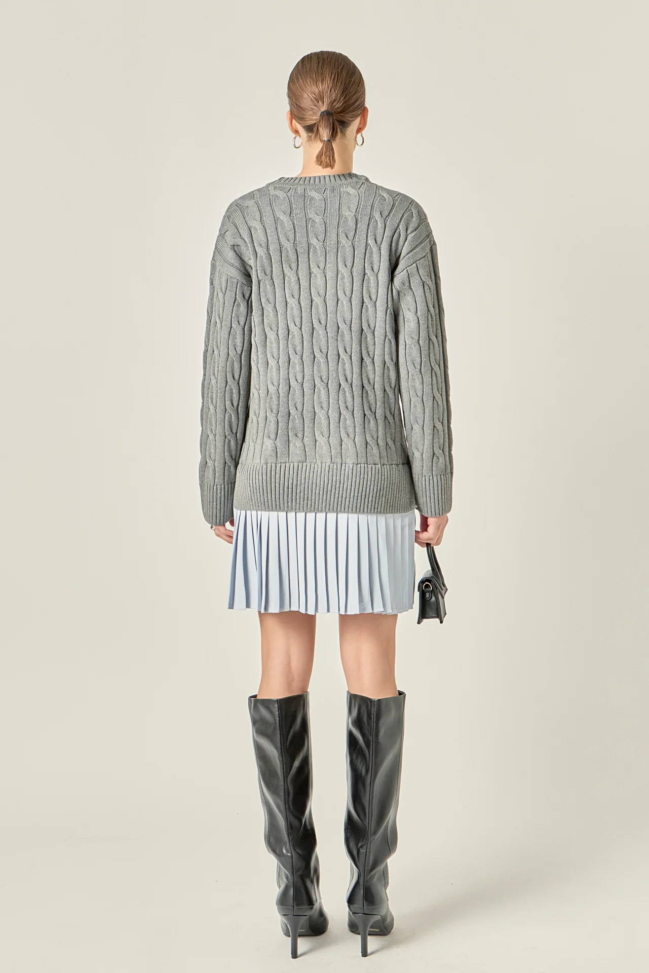 Cable Knit Pleated Mini Dress - Image 9