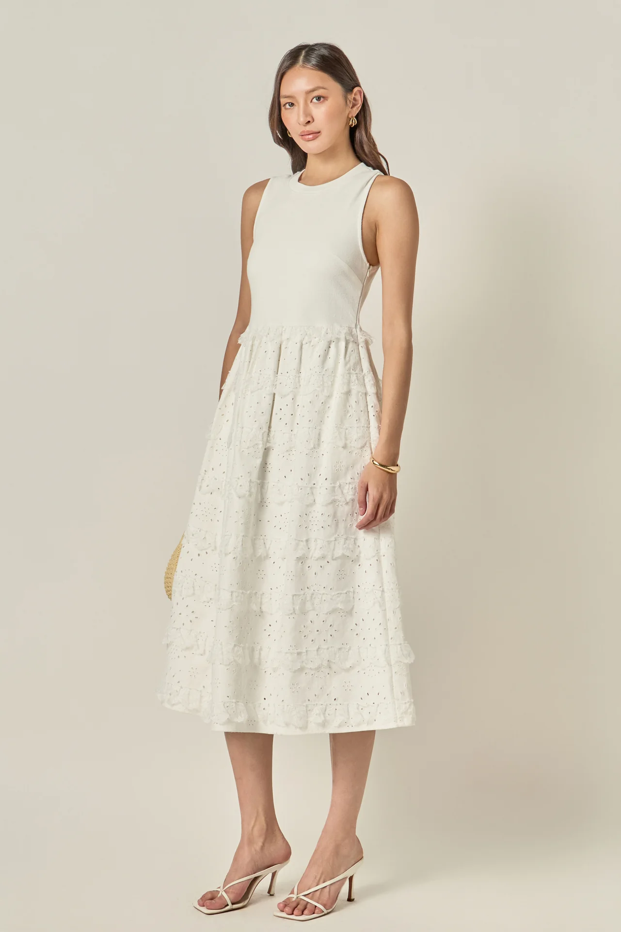 Mixed Media Midi Dress - Image 5