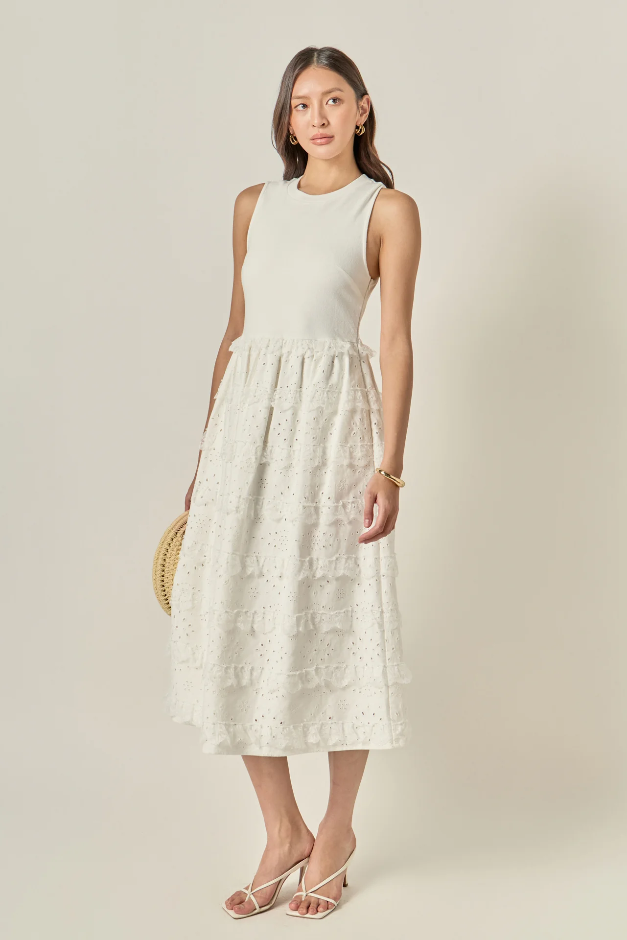Mixed Media Midi Dress - Image 7