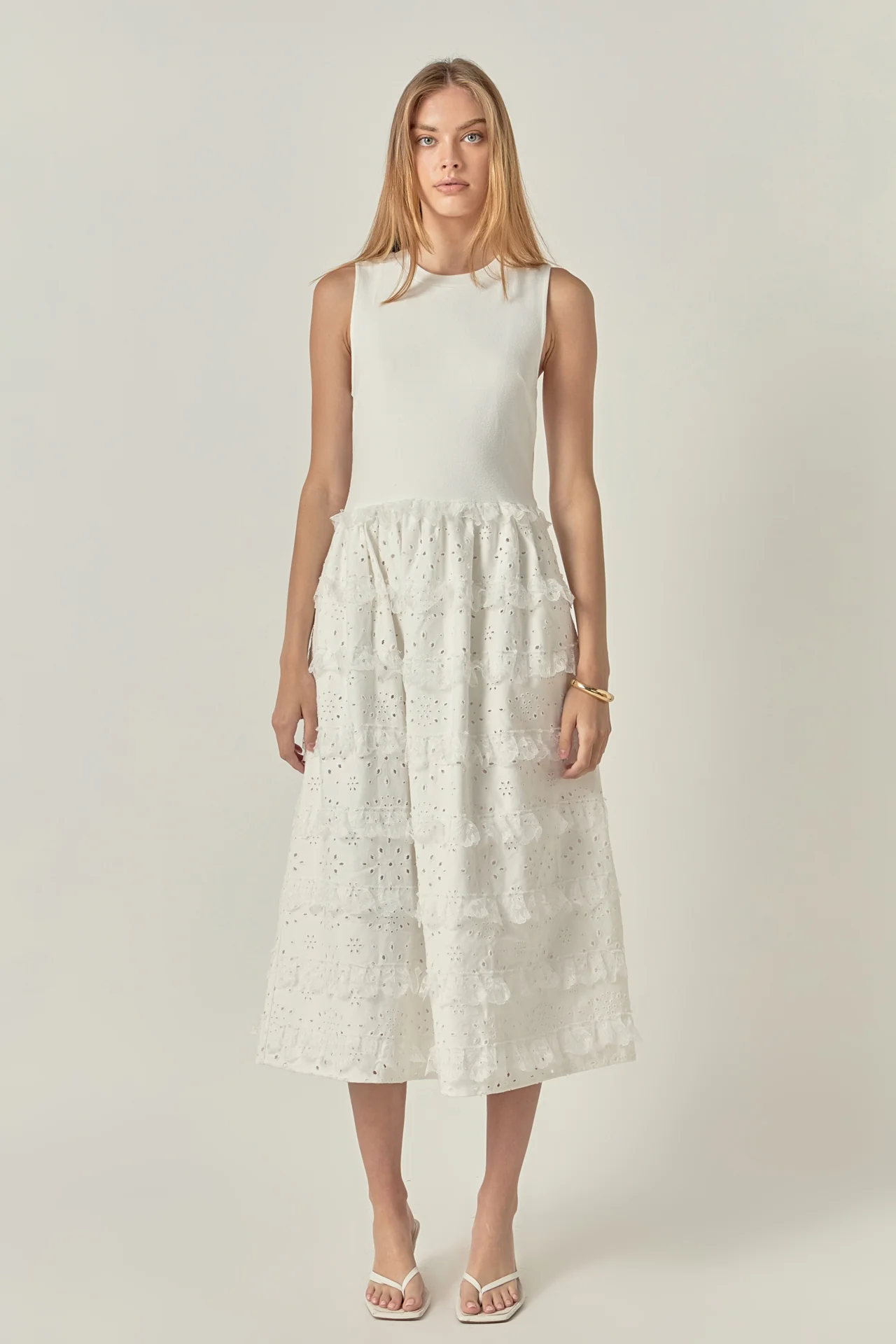 Mixed Media Midi Dress - Image 8