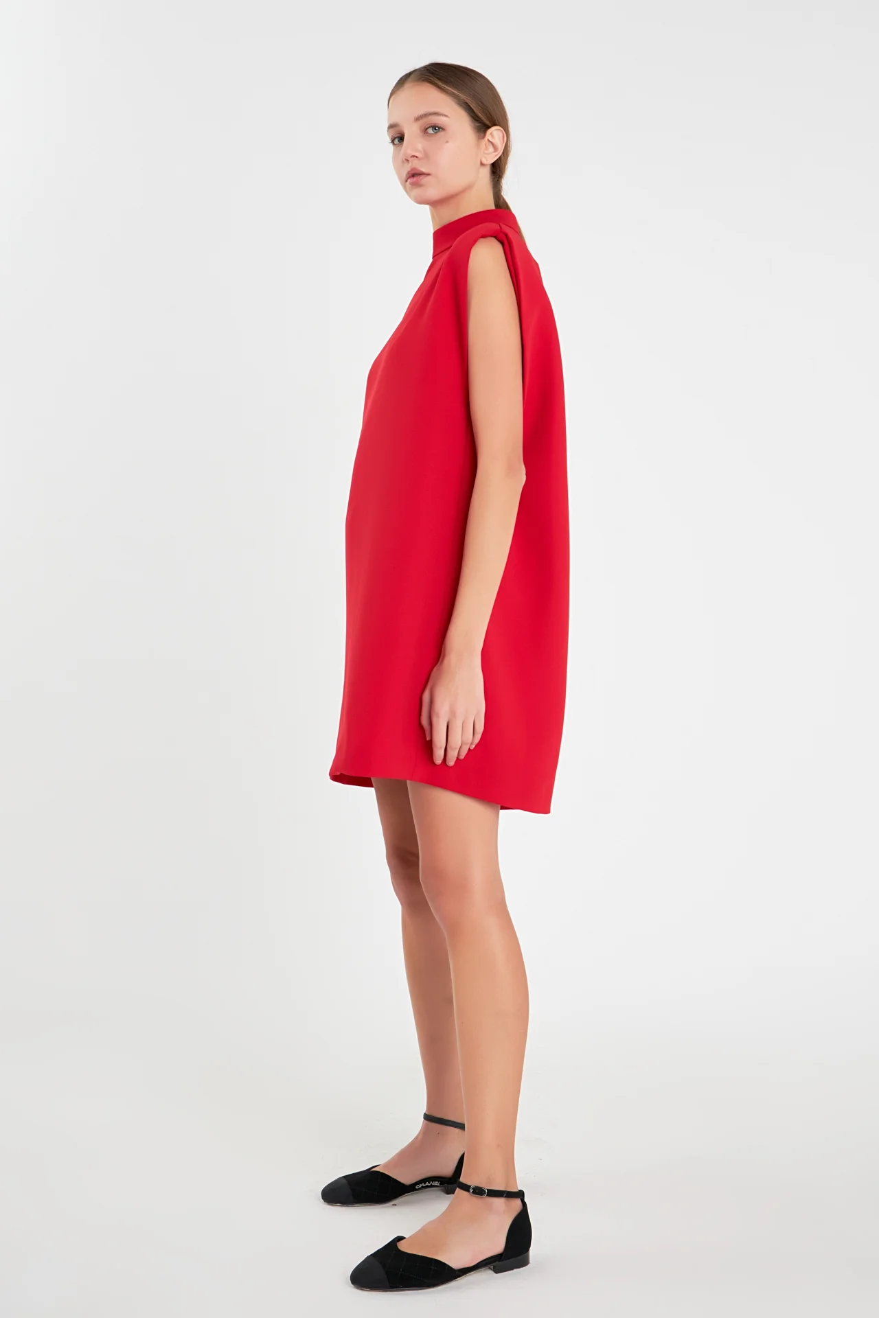 Mock Neck Sleeveless Shift Dress - Image 13