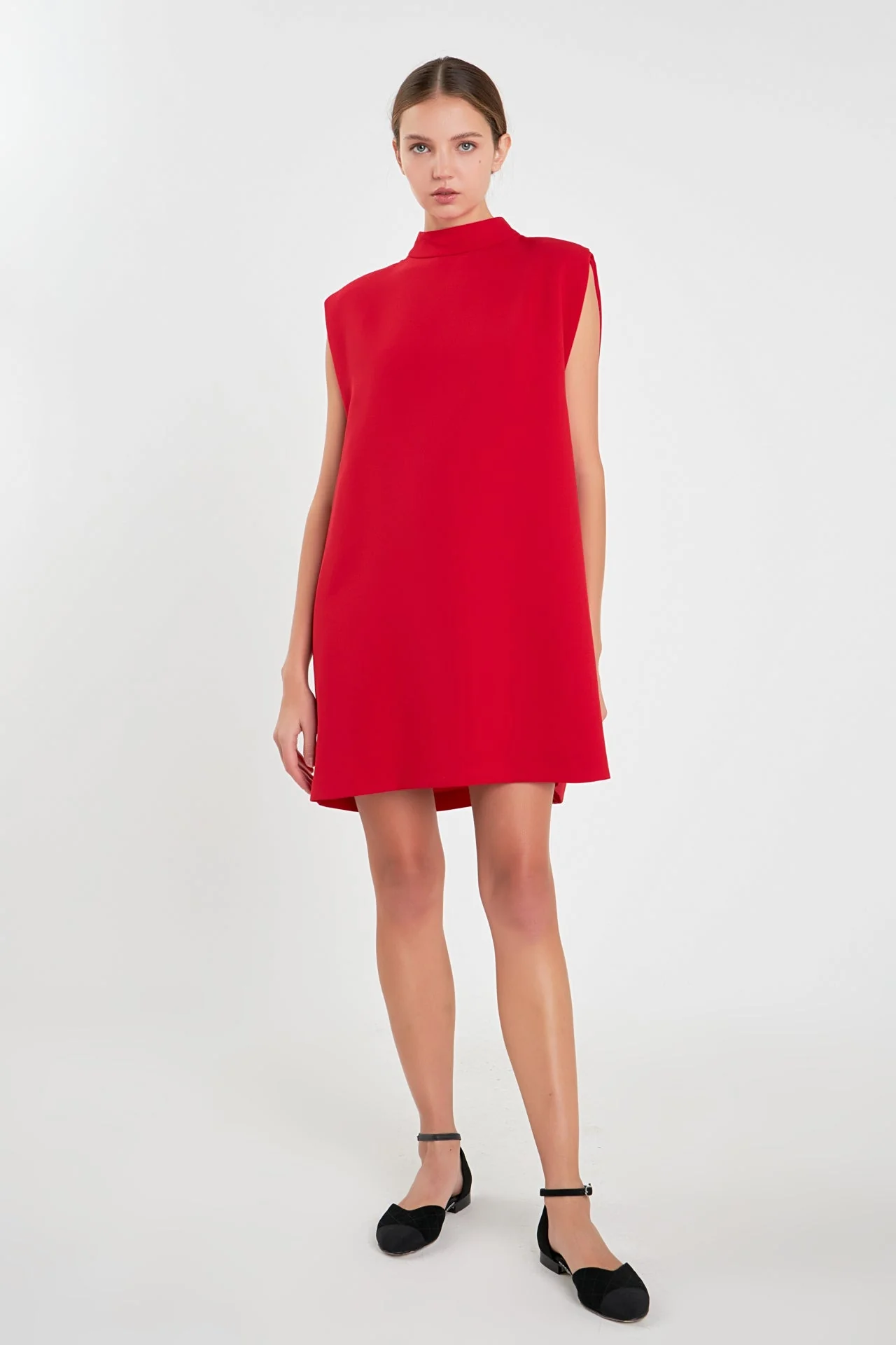 Mock Neck Sleeveless Shift Dress - Image 6