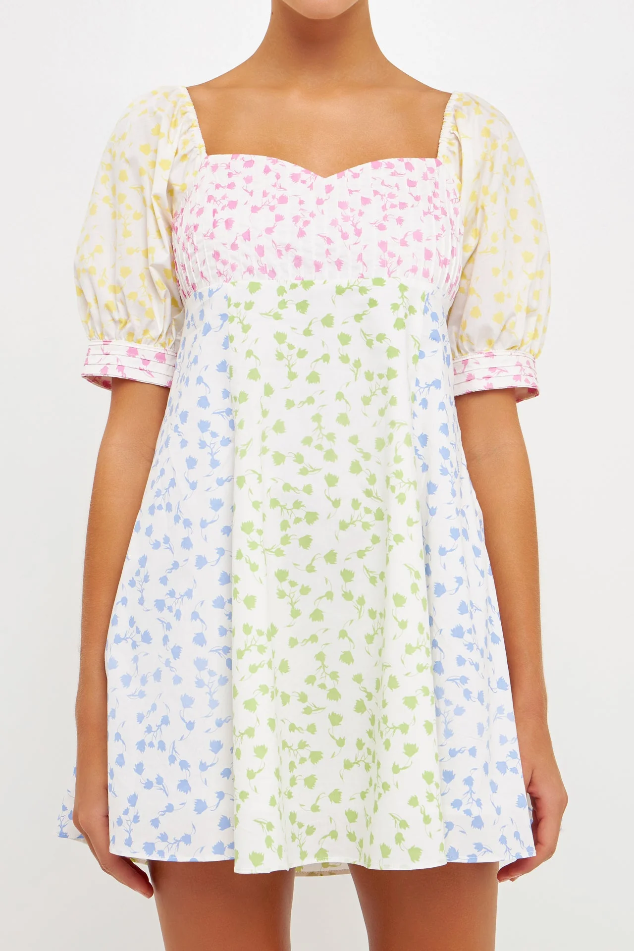 Multi Floral Print Mini Dress - Image 2