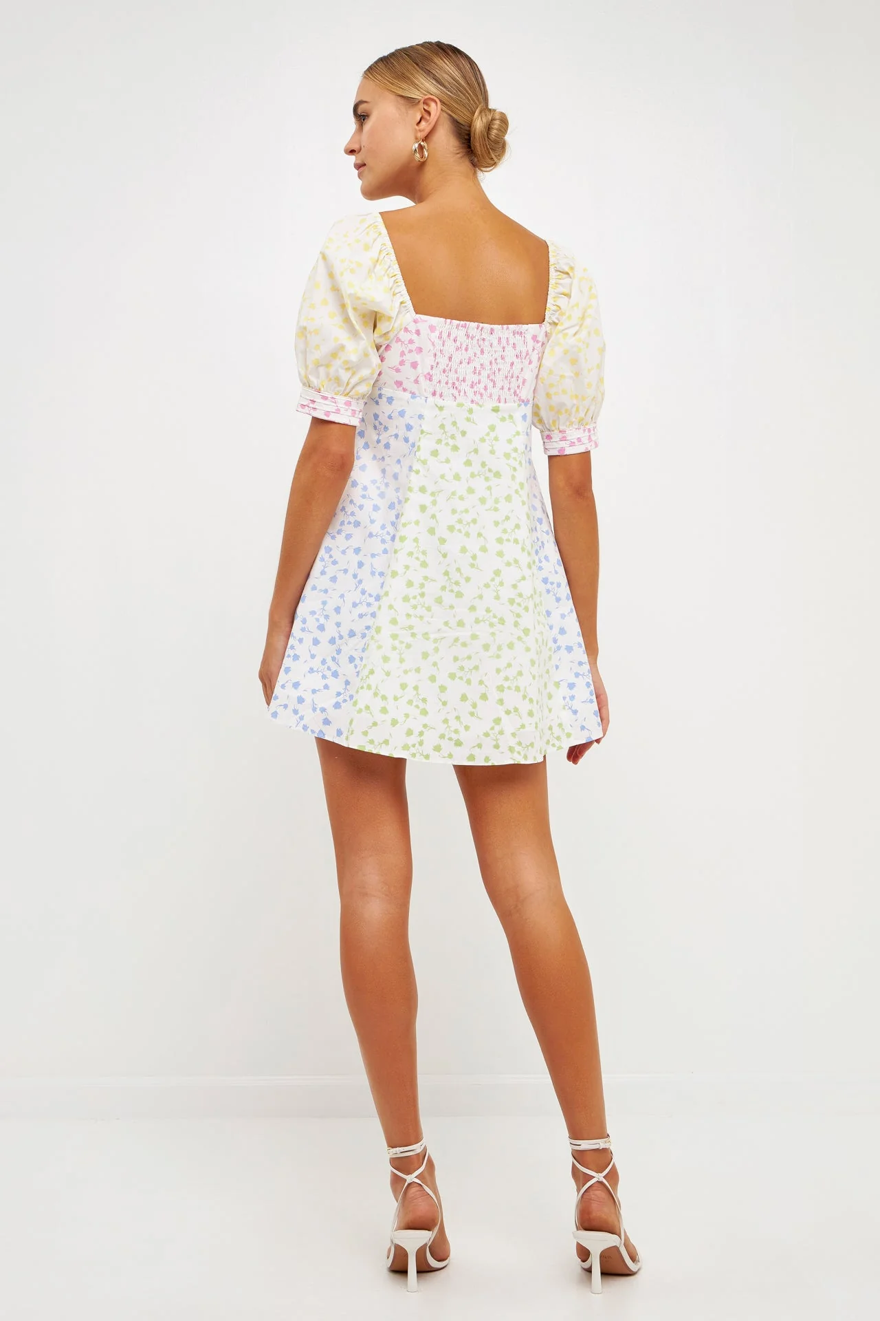 Multi Floral Print Mini Dress - Image 4