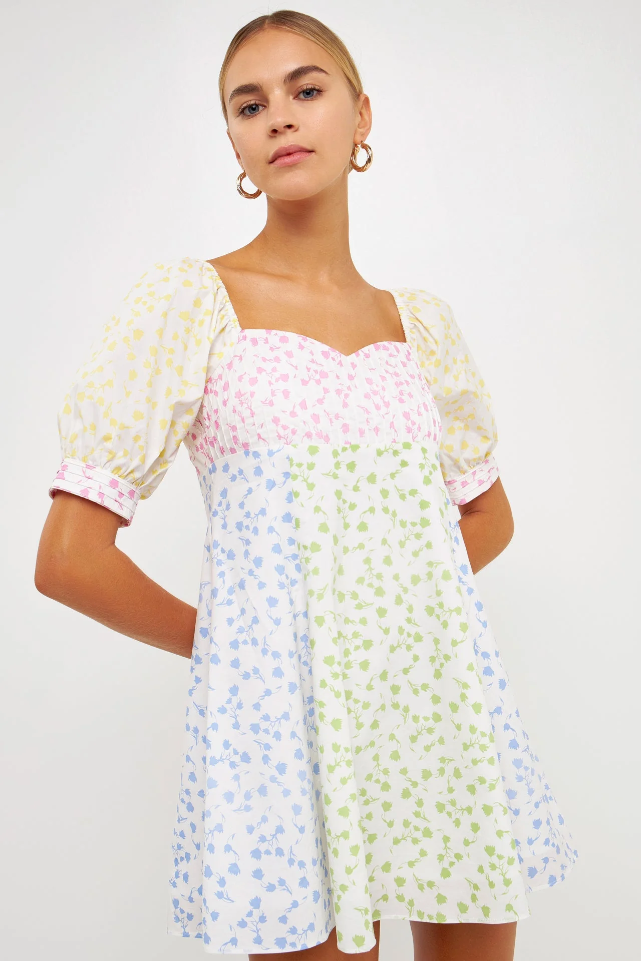 Multi Floral Print Mini Dress - Image 5