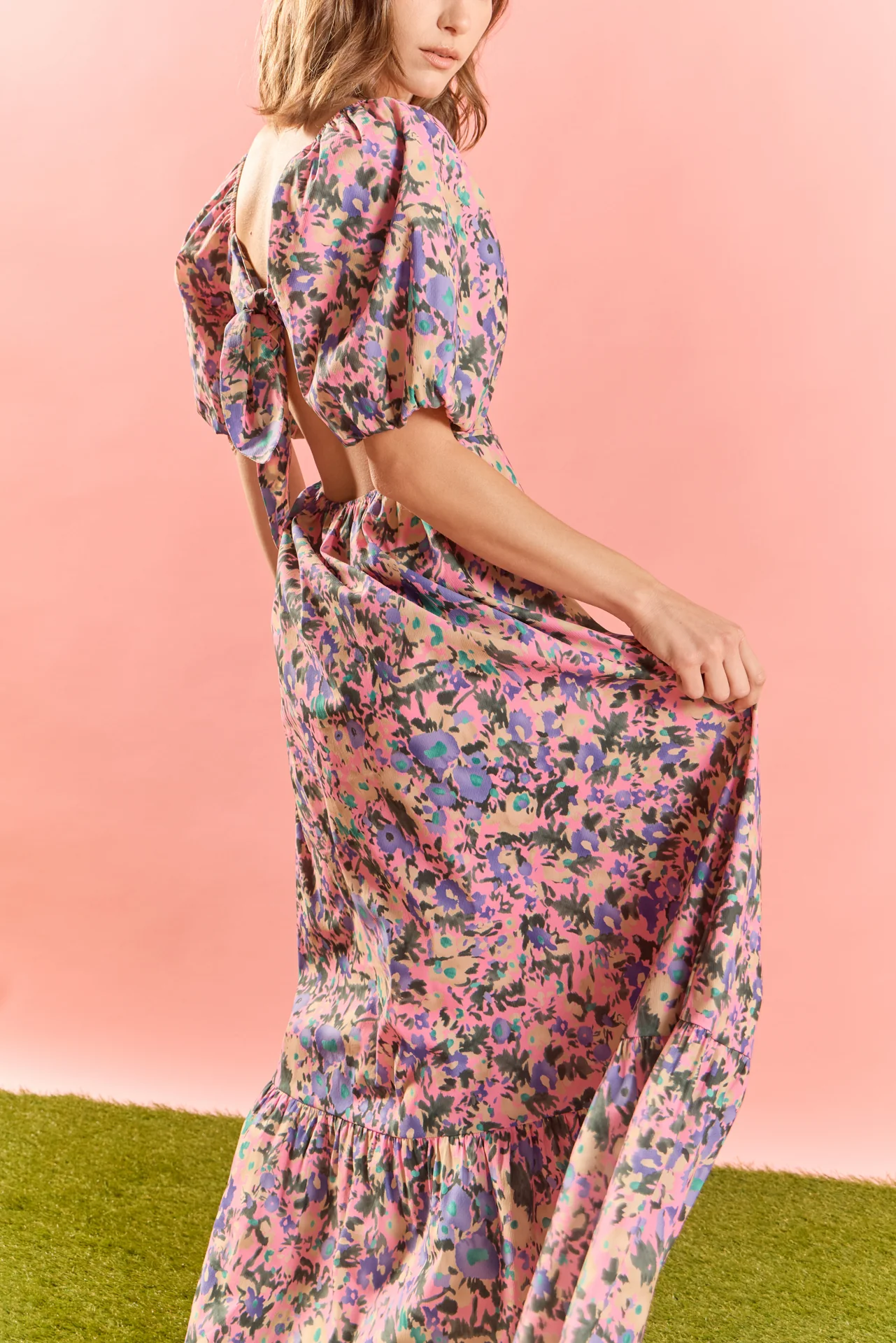 Open Back Tie Maxi Dress - Image 3