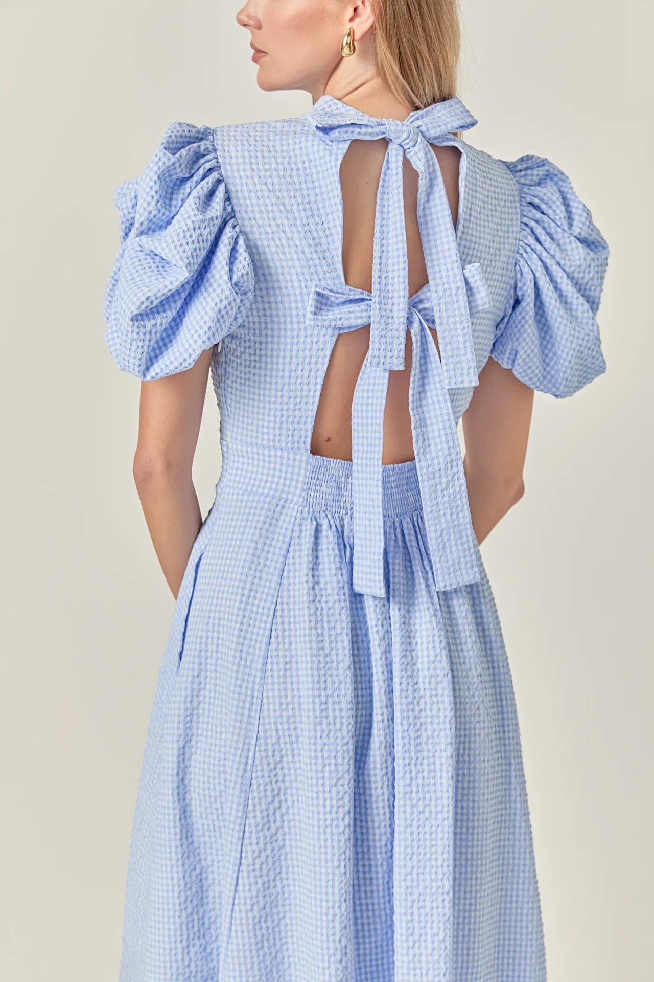 Gingham Charm Midi Dress - Image 2