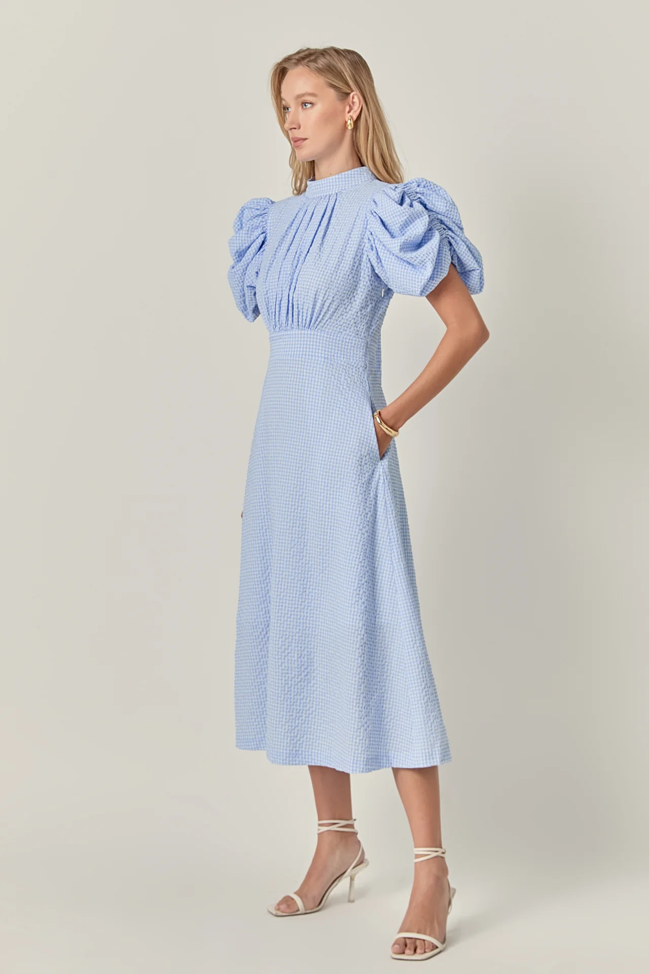 Gingham Charm Midi Dress - Image 3