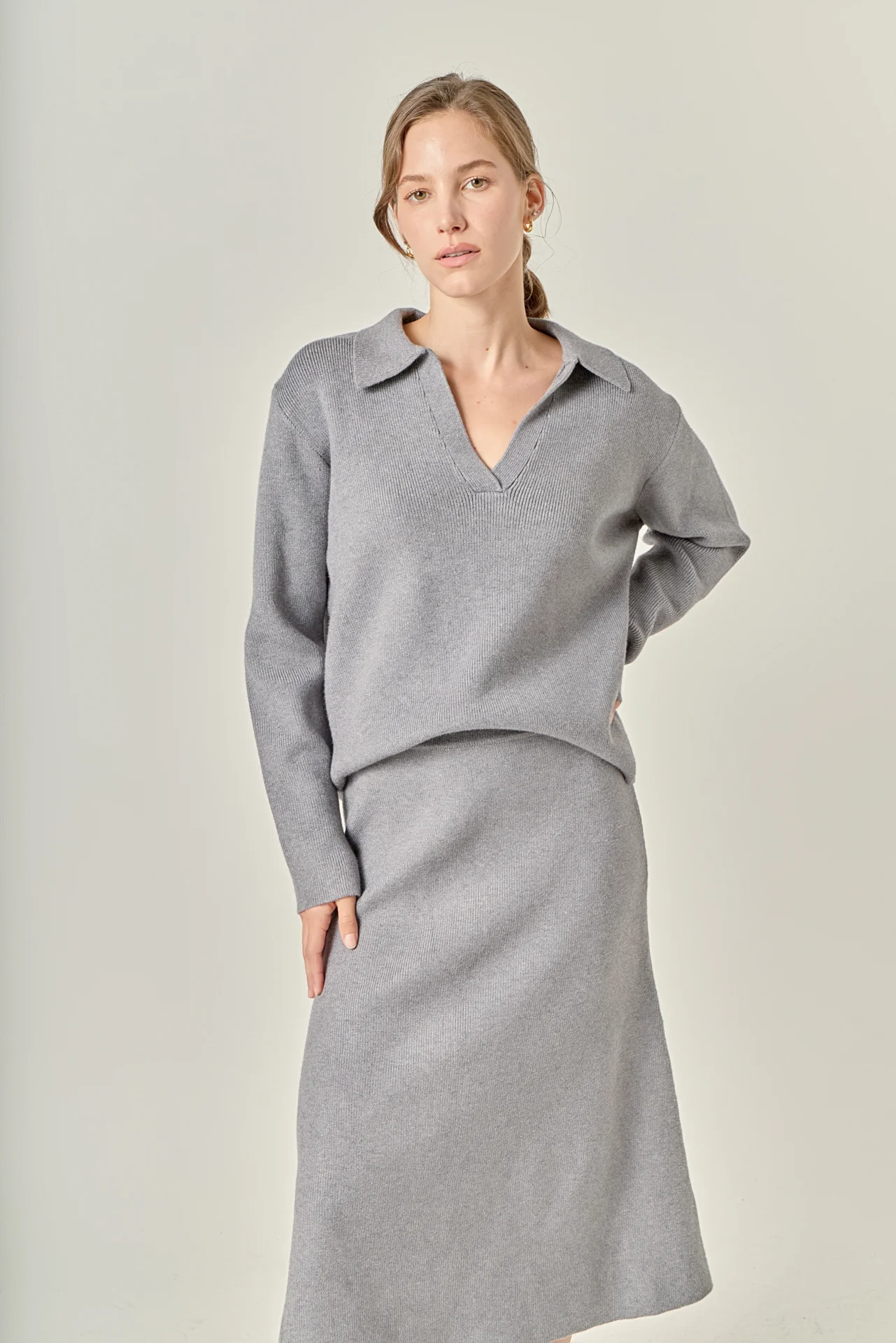 Oversized Collar Knit Top - Image 12