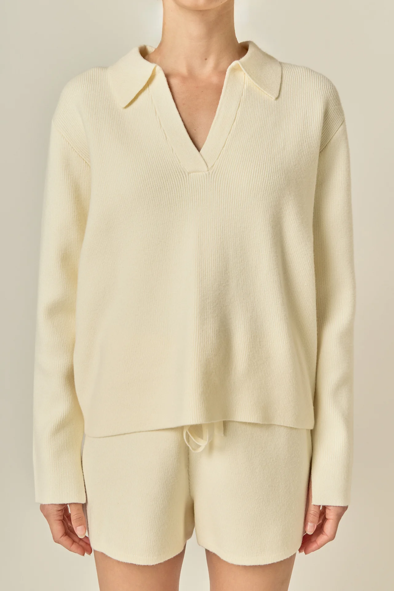 Oversized Collar Knit Top - Image 2