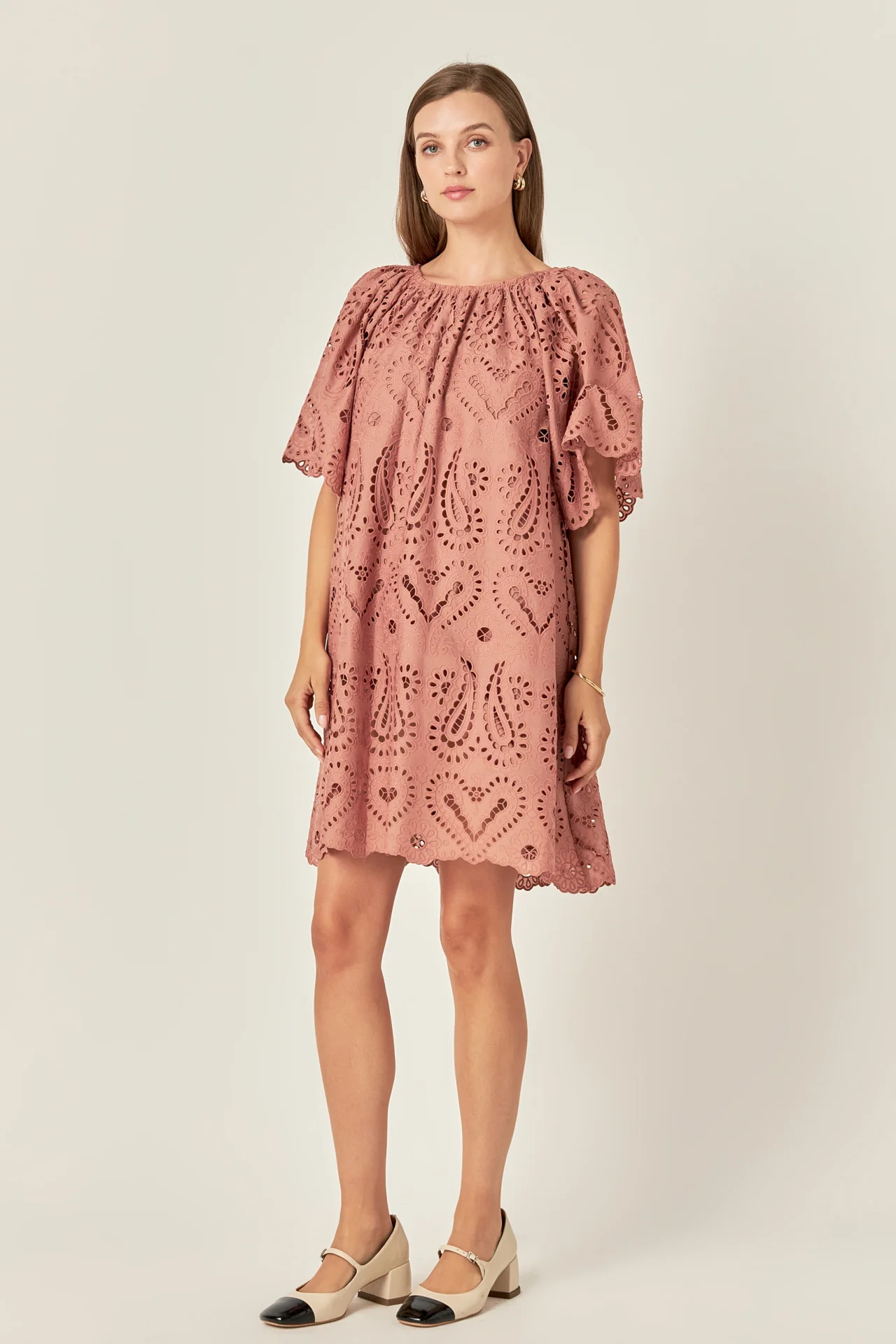 Paisley Embroidered Mini Dress - Image 3