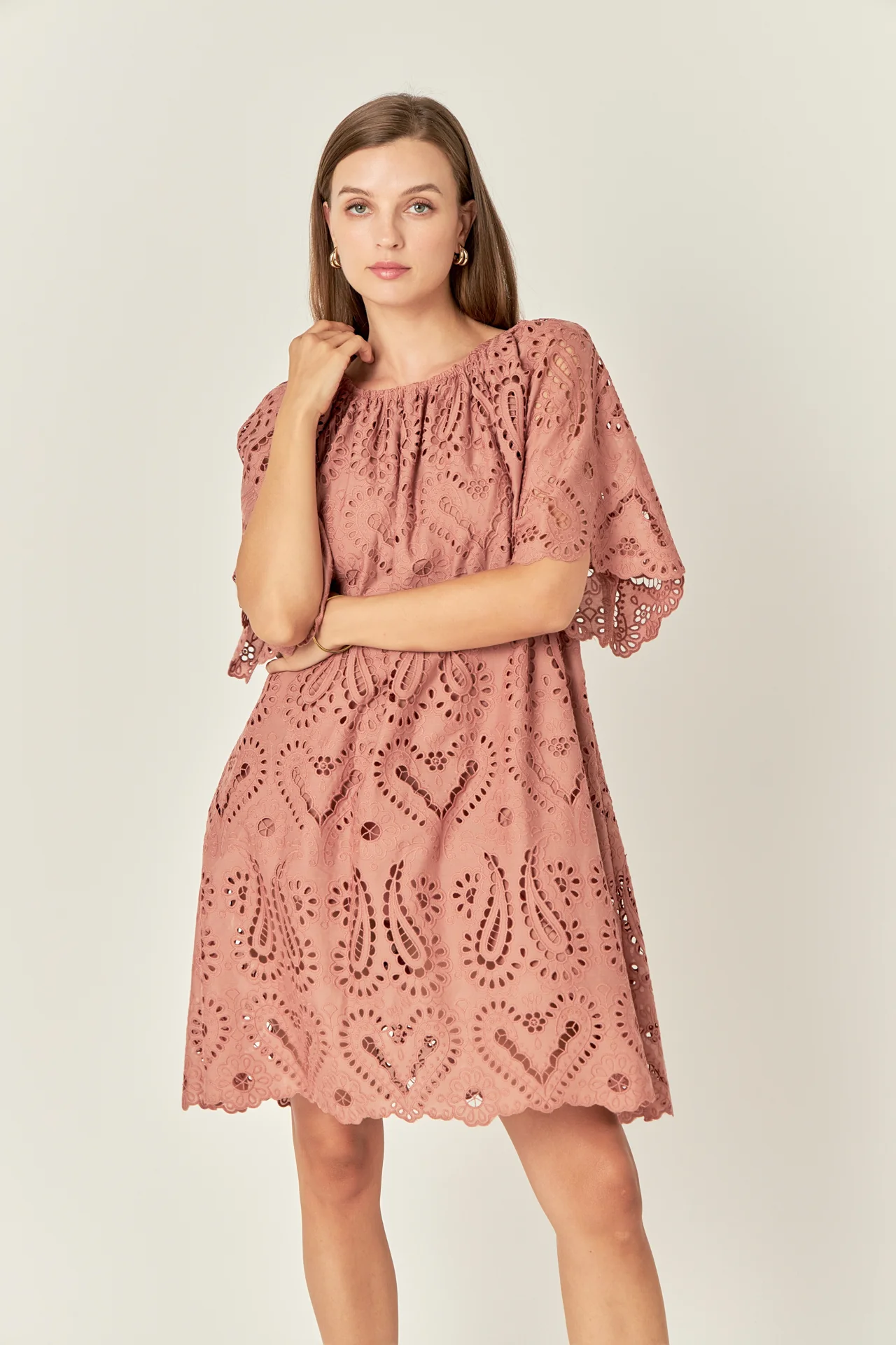 Paisley Embroidered Mini Dress - Image 5