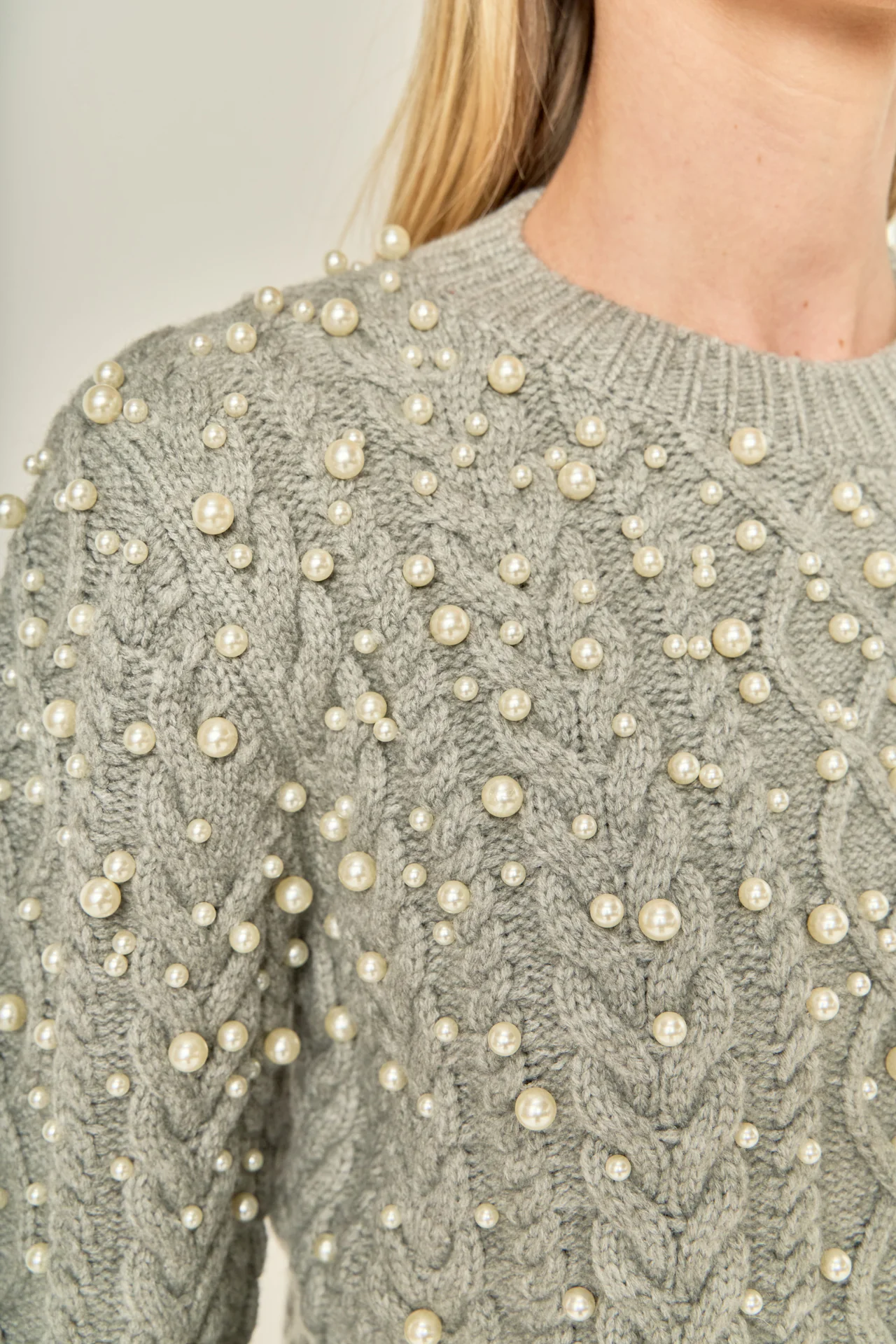 Pearl Cable Sweater - Image 3