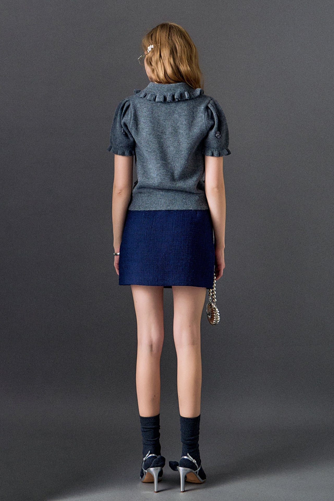 Pearl Floral Ruffle Sleeve Knit - Image 5