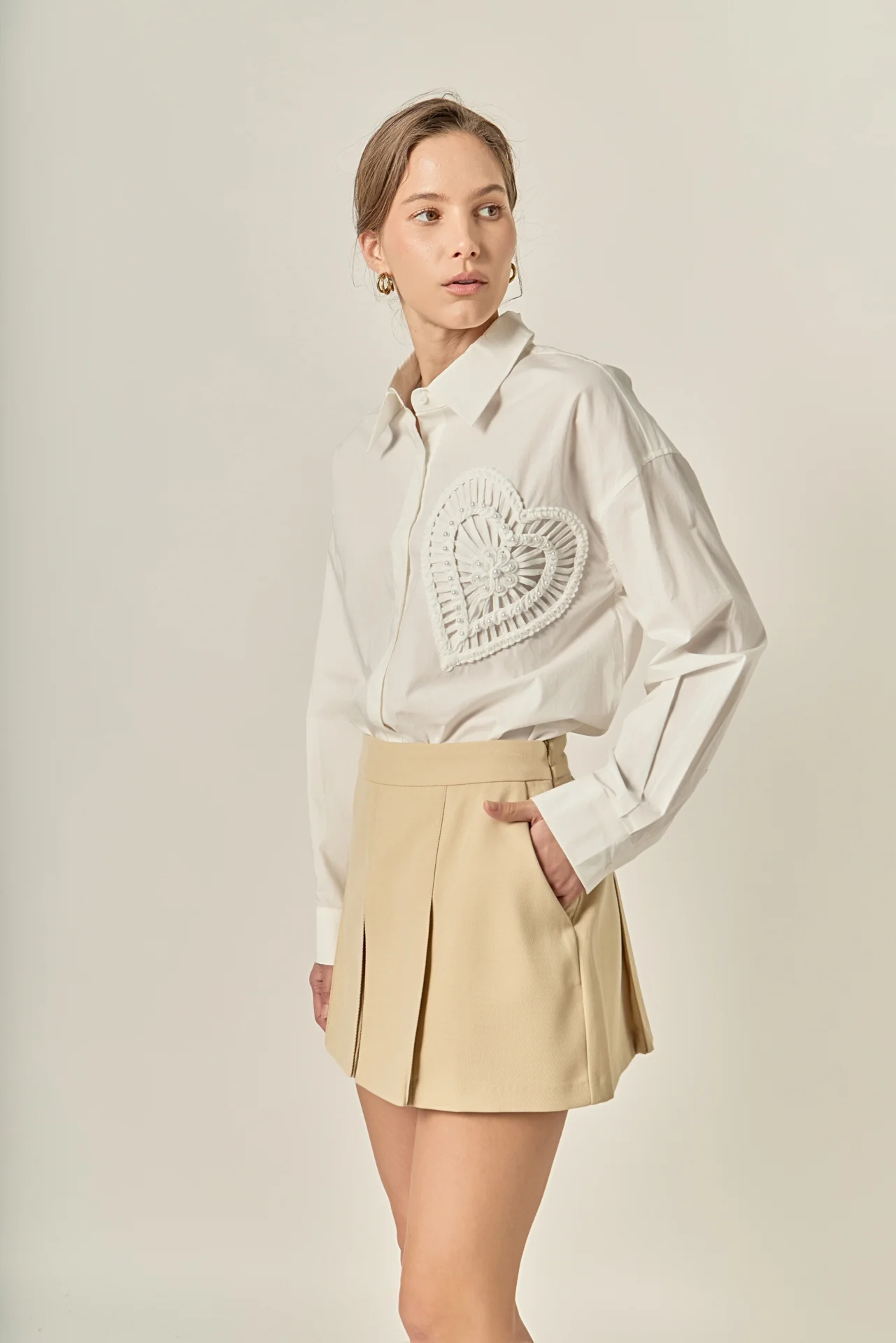 Pearl Heart Button Up Shirt - Image 9