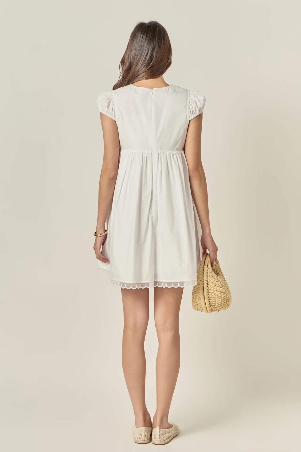 Scallop Trim Babydoll Mini Dress - Image 6