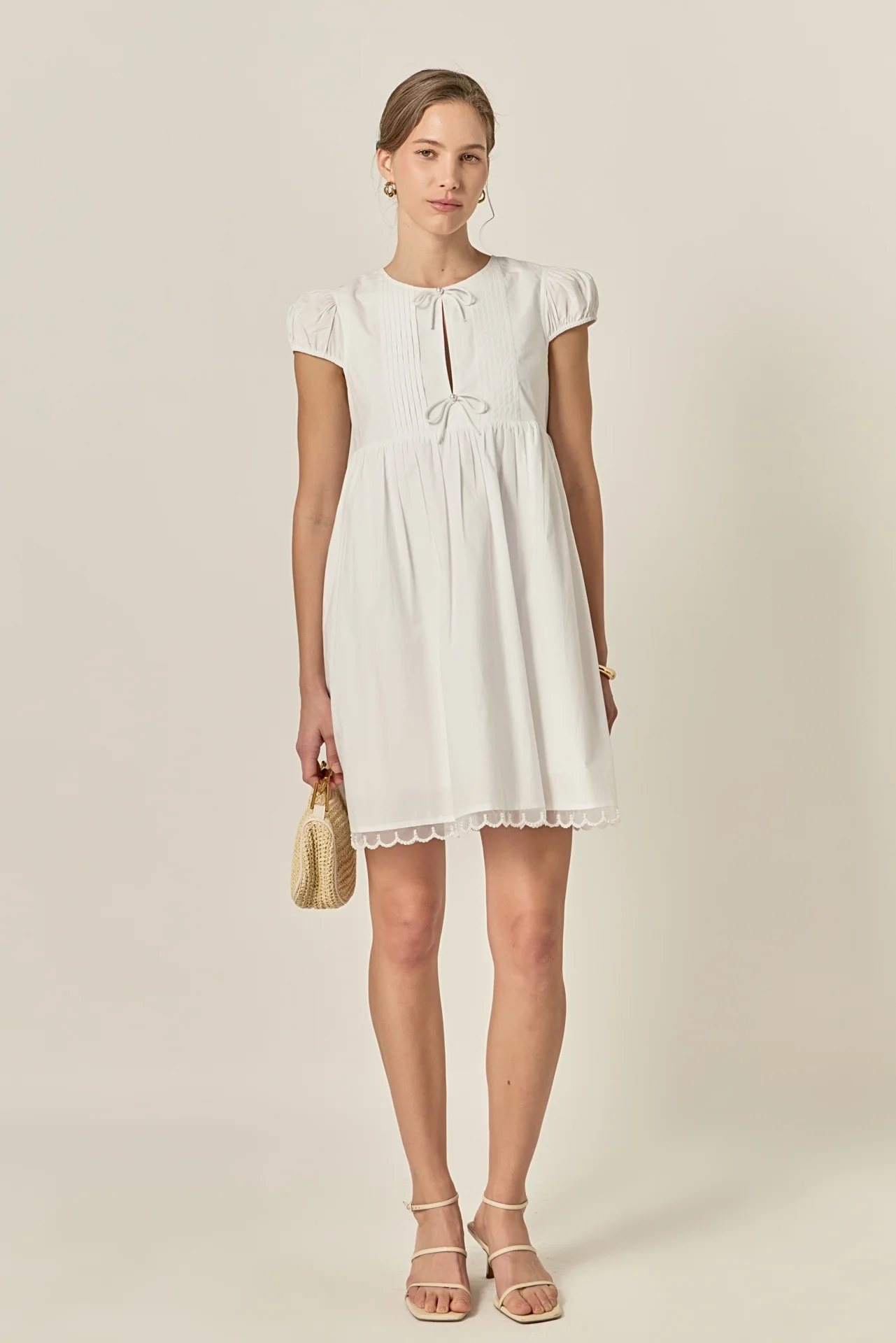 Scallop Trim Babydoll Mini Dress - Image 8