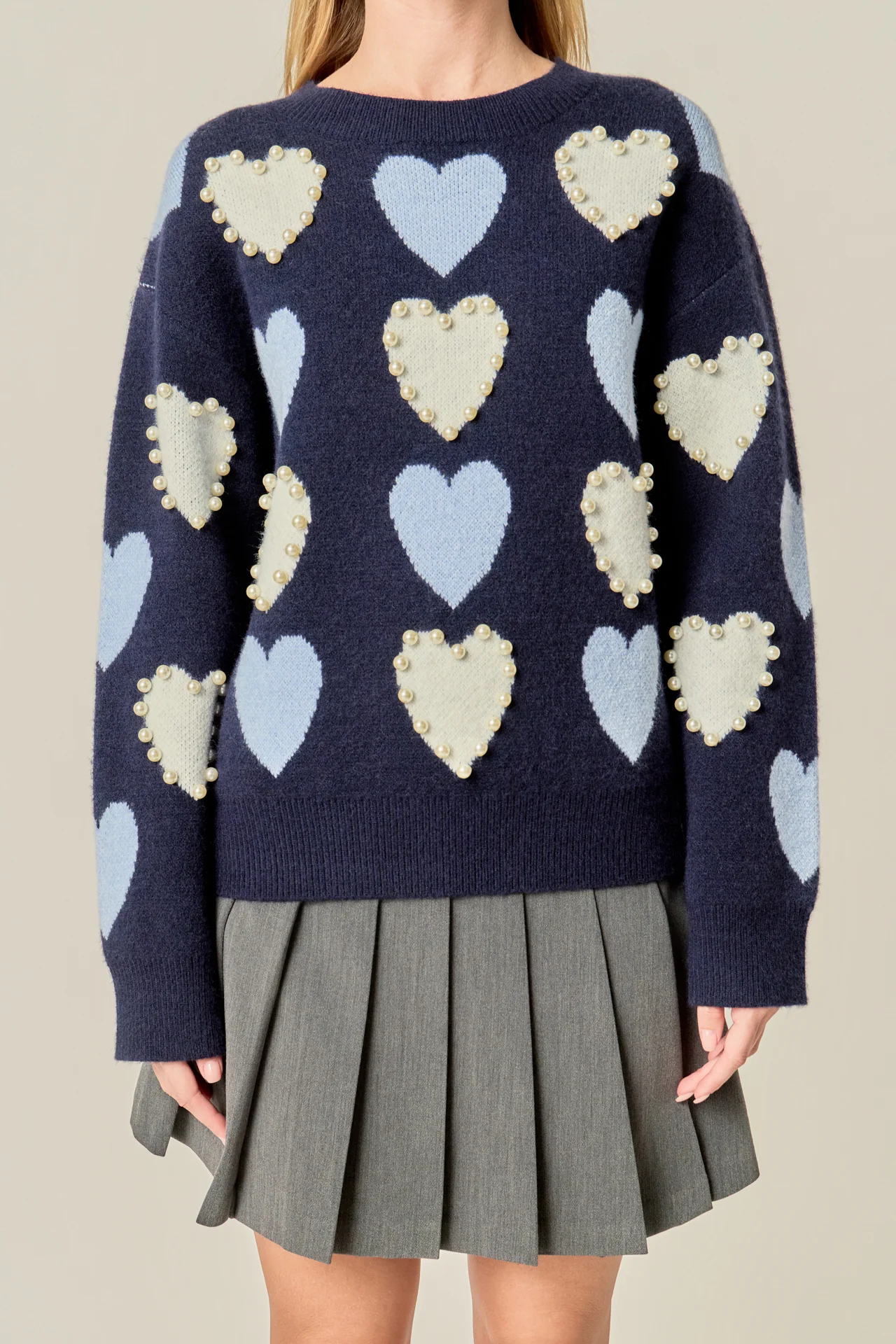 Pearl with Heart Pattern Sweater - Image 14